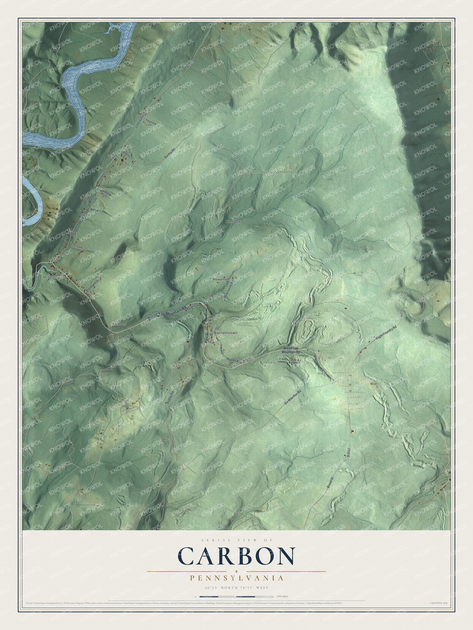 Watermarked full-map preview of Carbon, Pennsylvania
