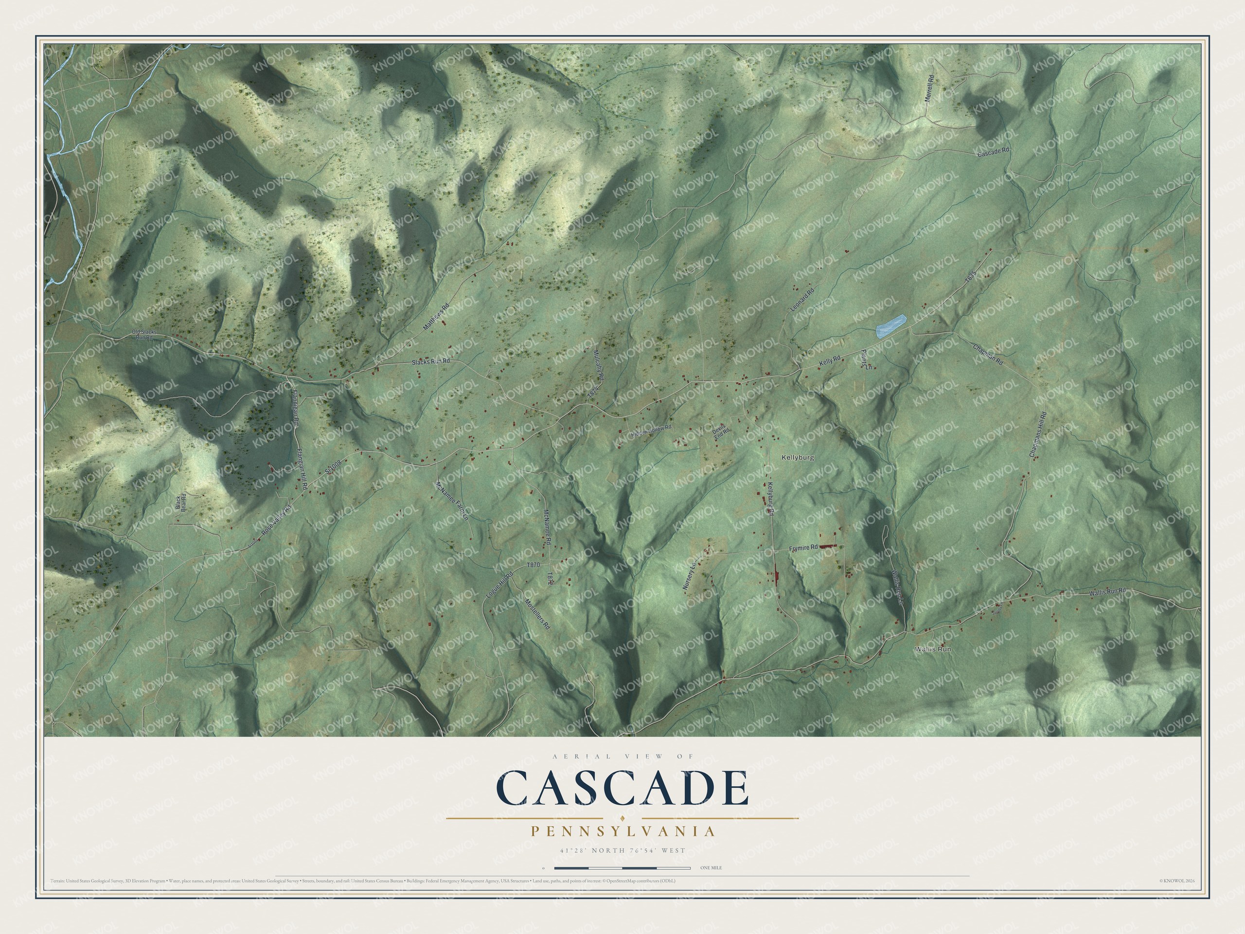 Watermarked full-map preview of Cascade, Pennsylvania