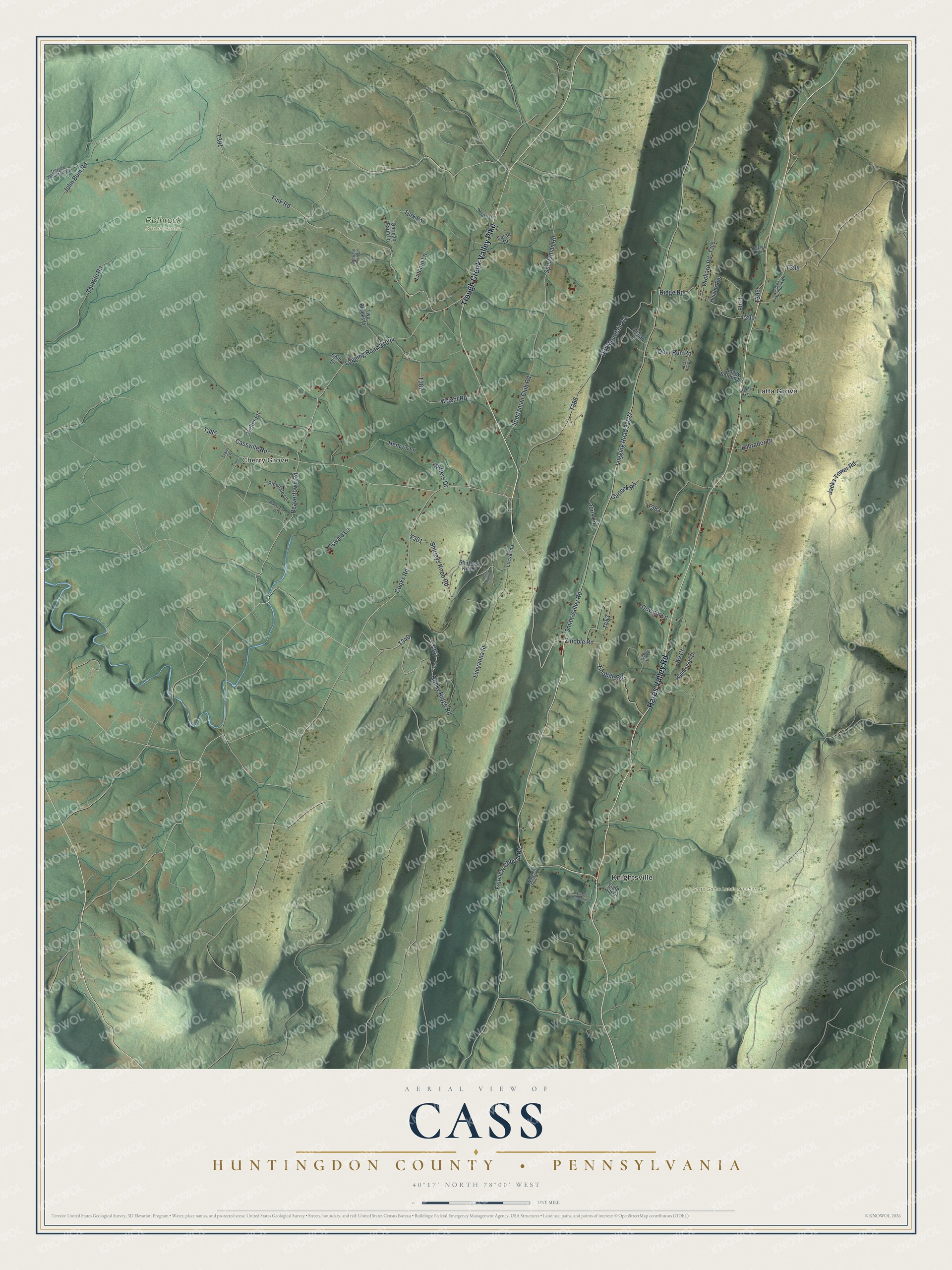 Watermarked full-map preview of Cass, Pennsylvania