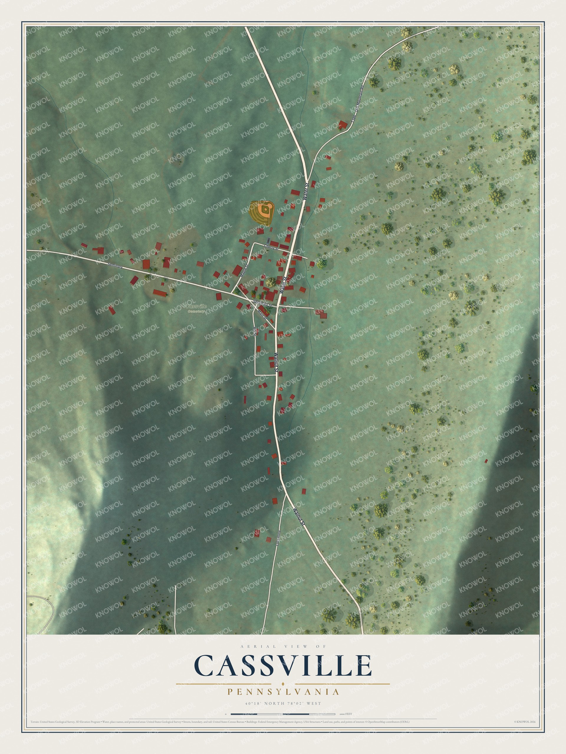 Watermarked full-map preview of Cassville, Pennsylvania