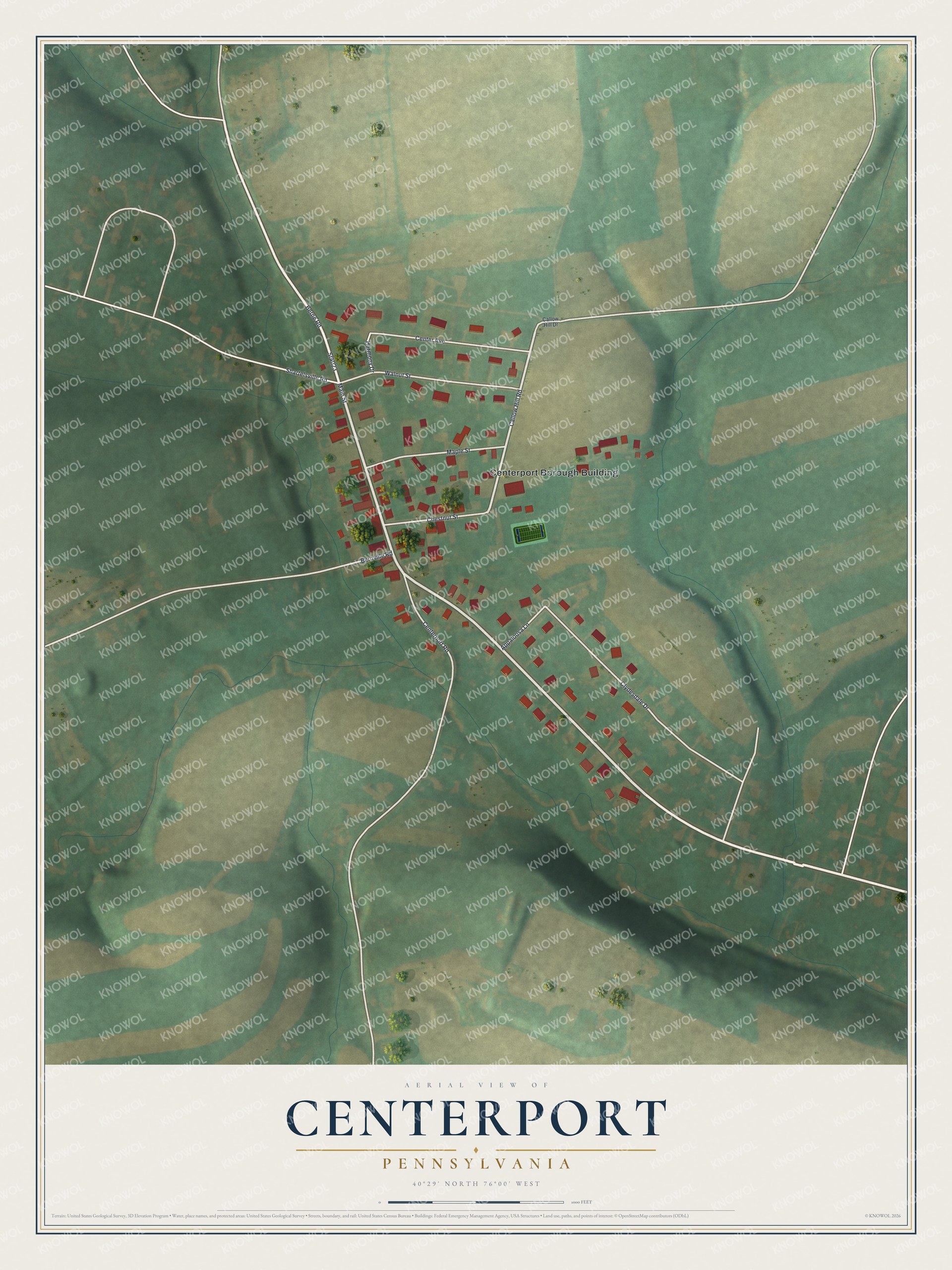 Watermarked full-map preview of Centerport, Pennsylvania