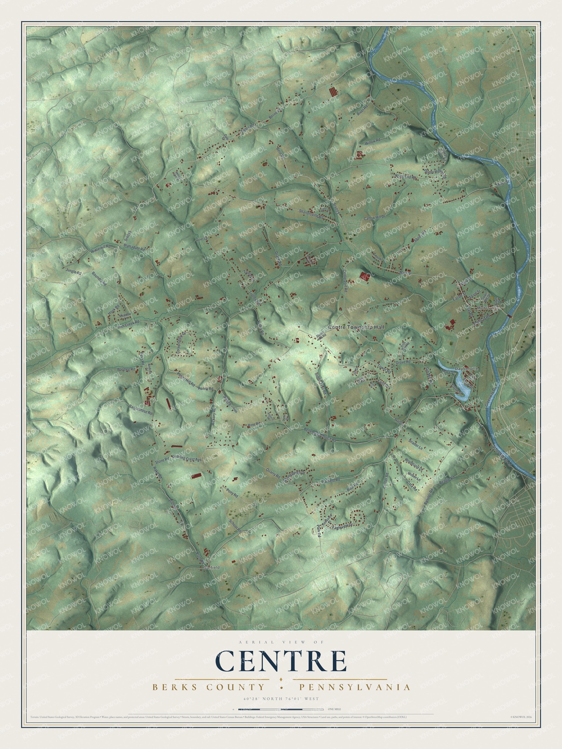 Watermarked full-map preview of Centre, Pennsylvania