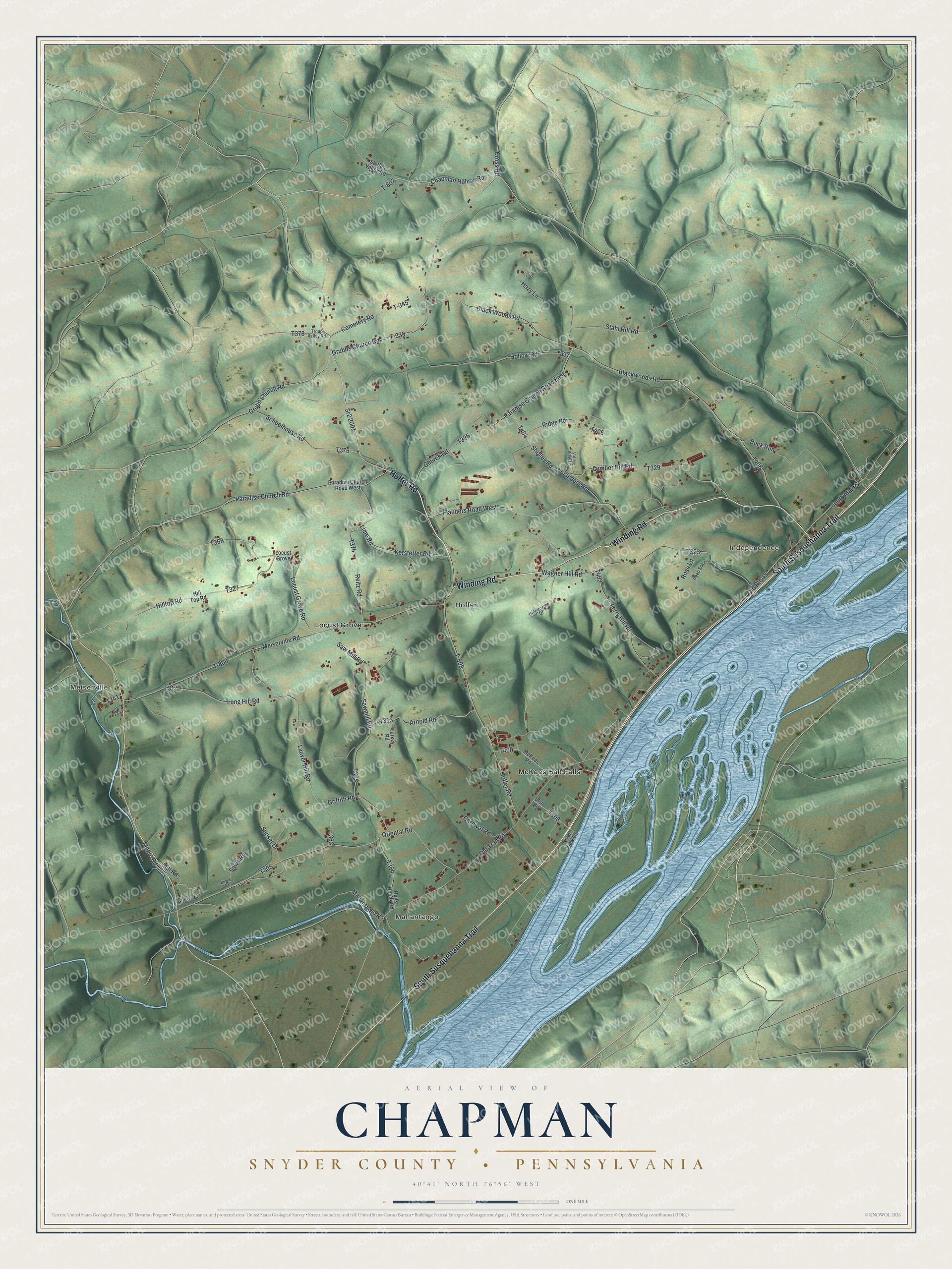 Watermarked full-map preview of Chapman, Pennsylvania