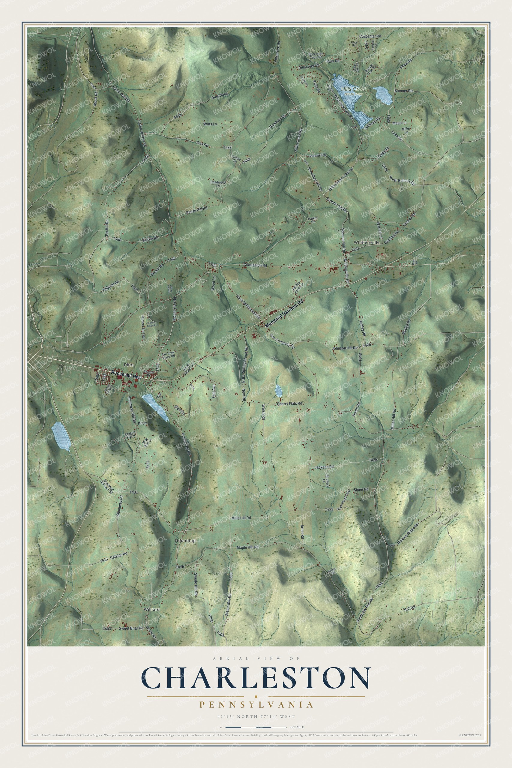 Watermarked full-map preview of Charleston, Pennsylvania