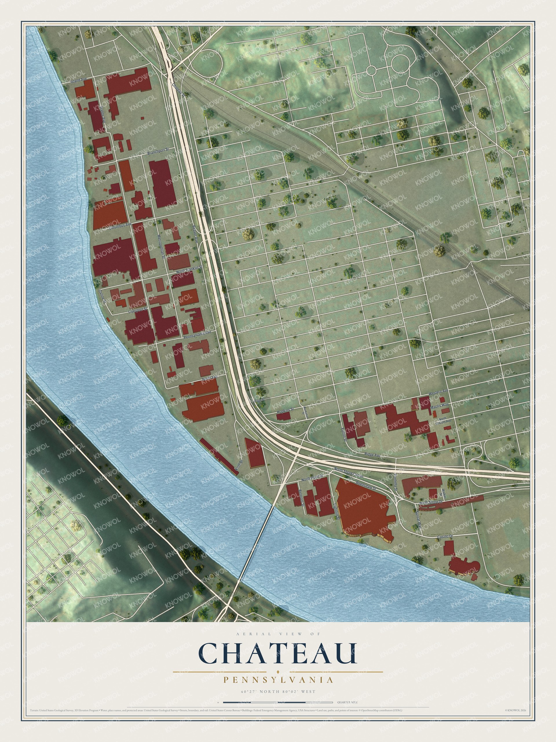 Watermarked full-map preview of Chateau, Pennsylvania