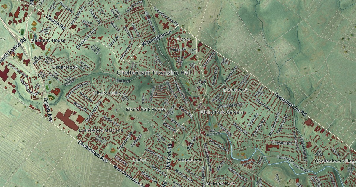 Map of Cheltenham, Pennsylvania in 2026