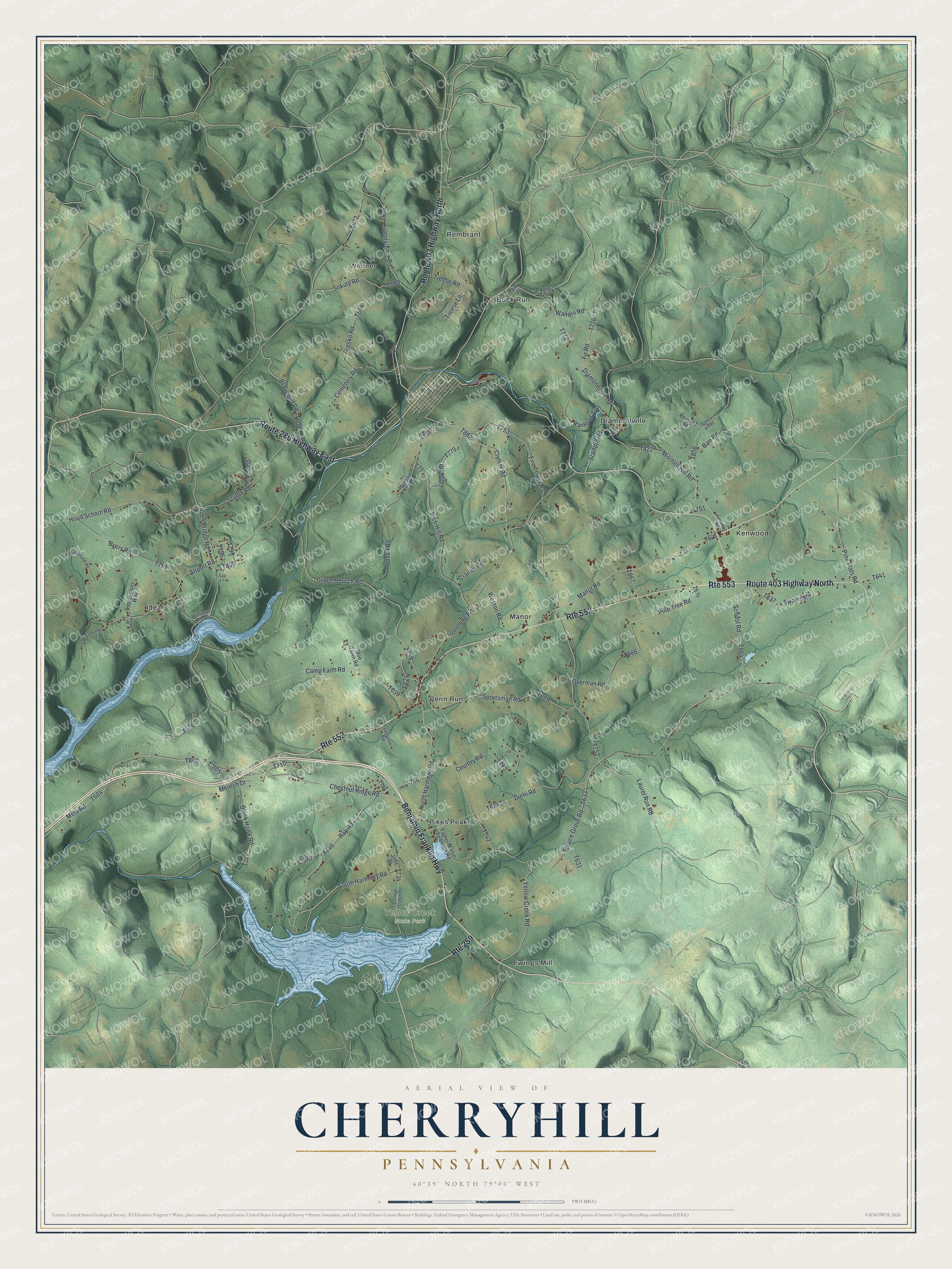 Watermarked full-map preview of Cherryhill, Pennsylvania