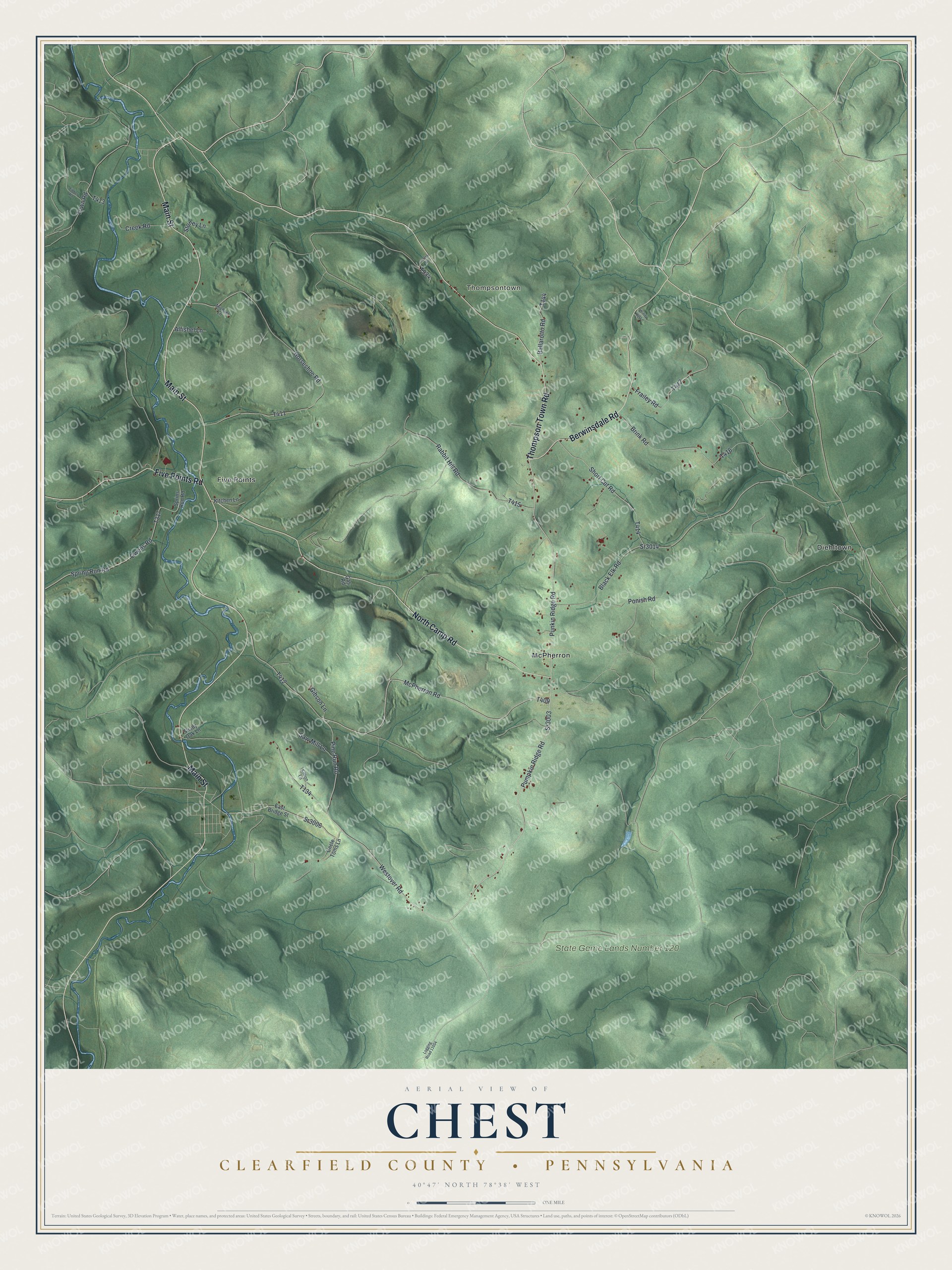 Watermarked full-map preview of Chest, Pennsylvania