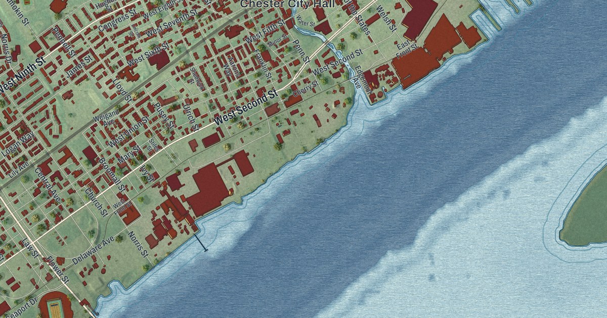 Map of Chester City, Pennsylvania in 2026
