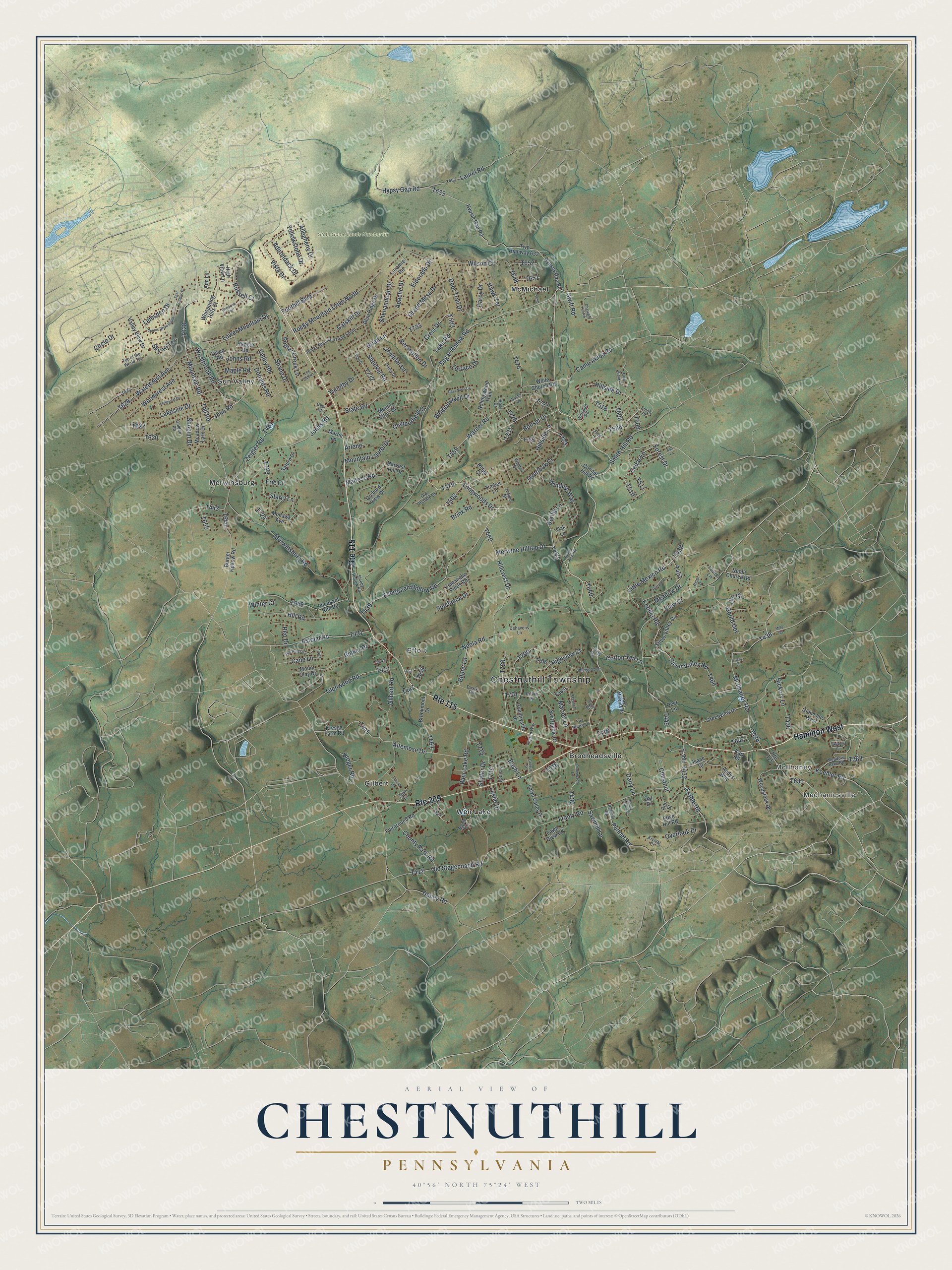Watermarked full-map preview of Chestnuthill, Pennsylvania