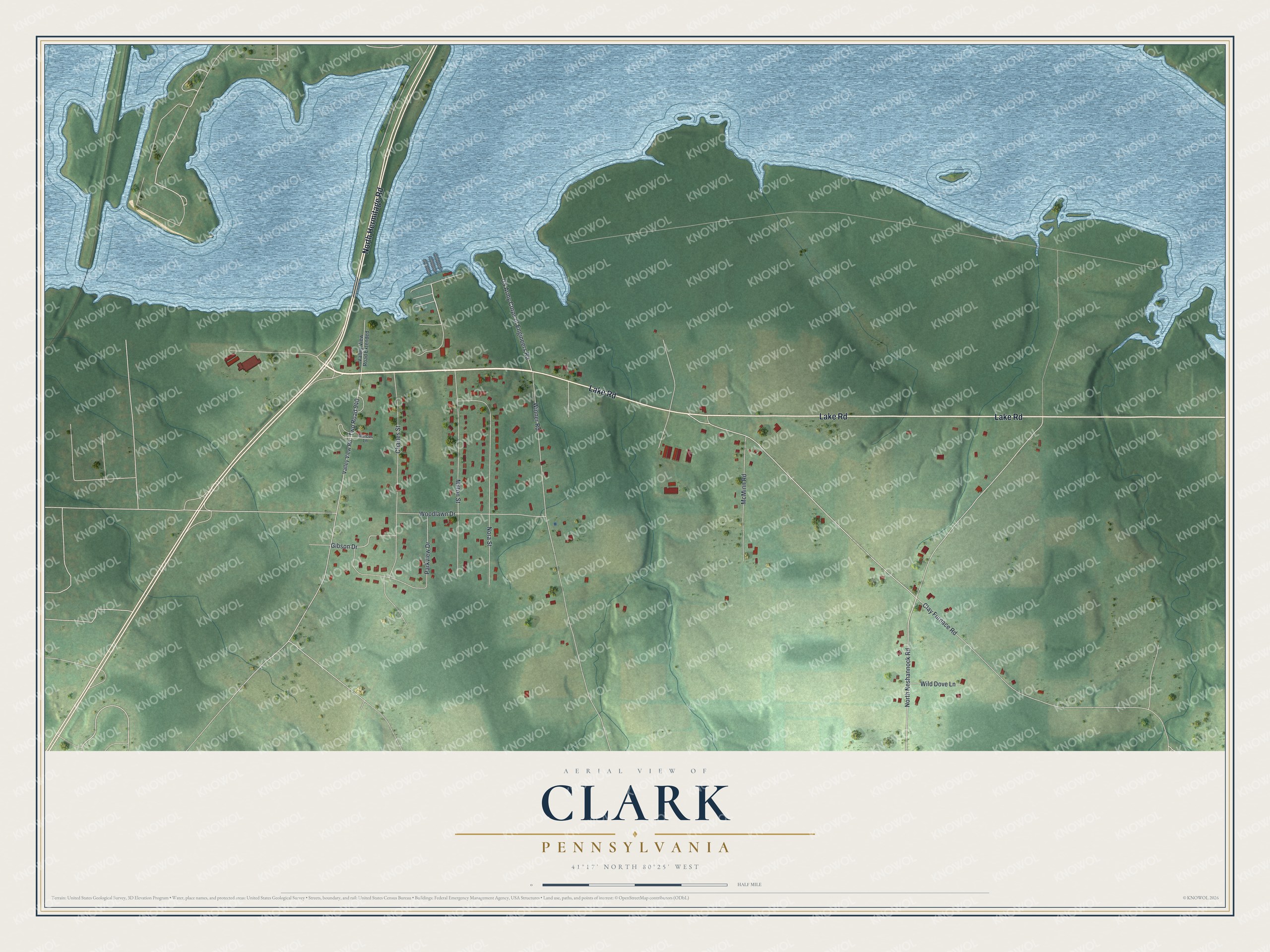 Watermarked full-map preview of Clark, Pennsylvania