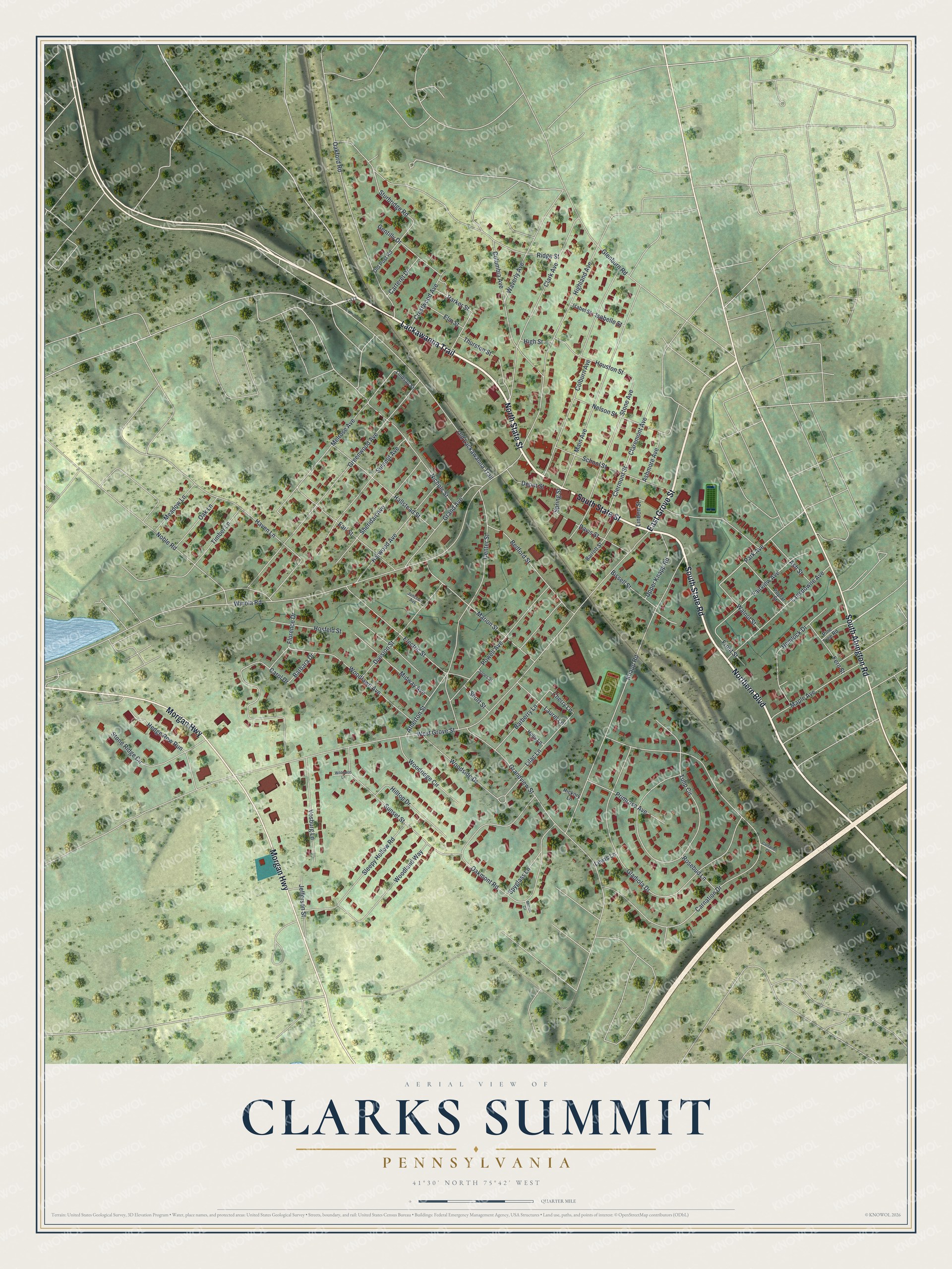 Watermarked full-map preview of Clarks Summit, Pennsylvania
