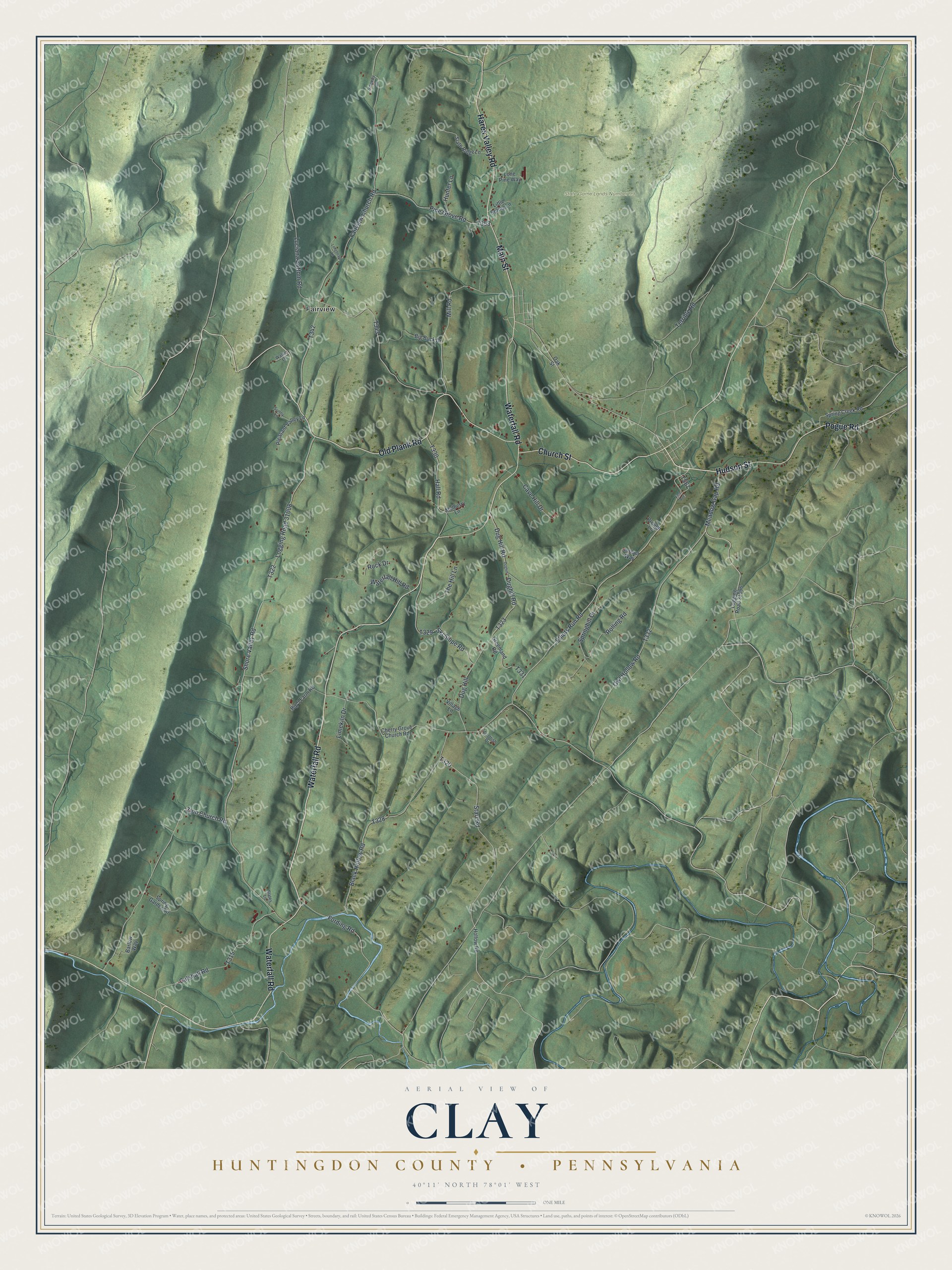 Watermarked full-map preview of Clay, Pennsylvania