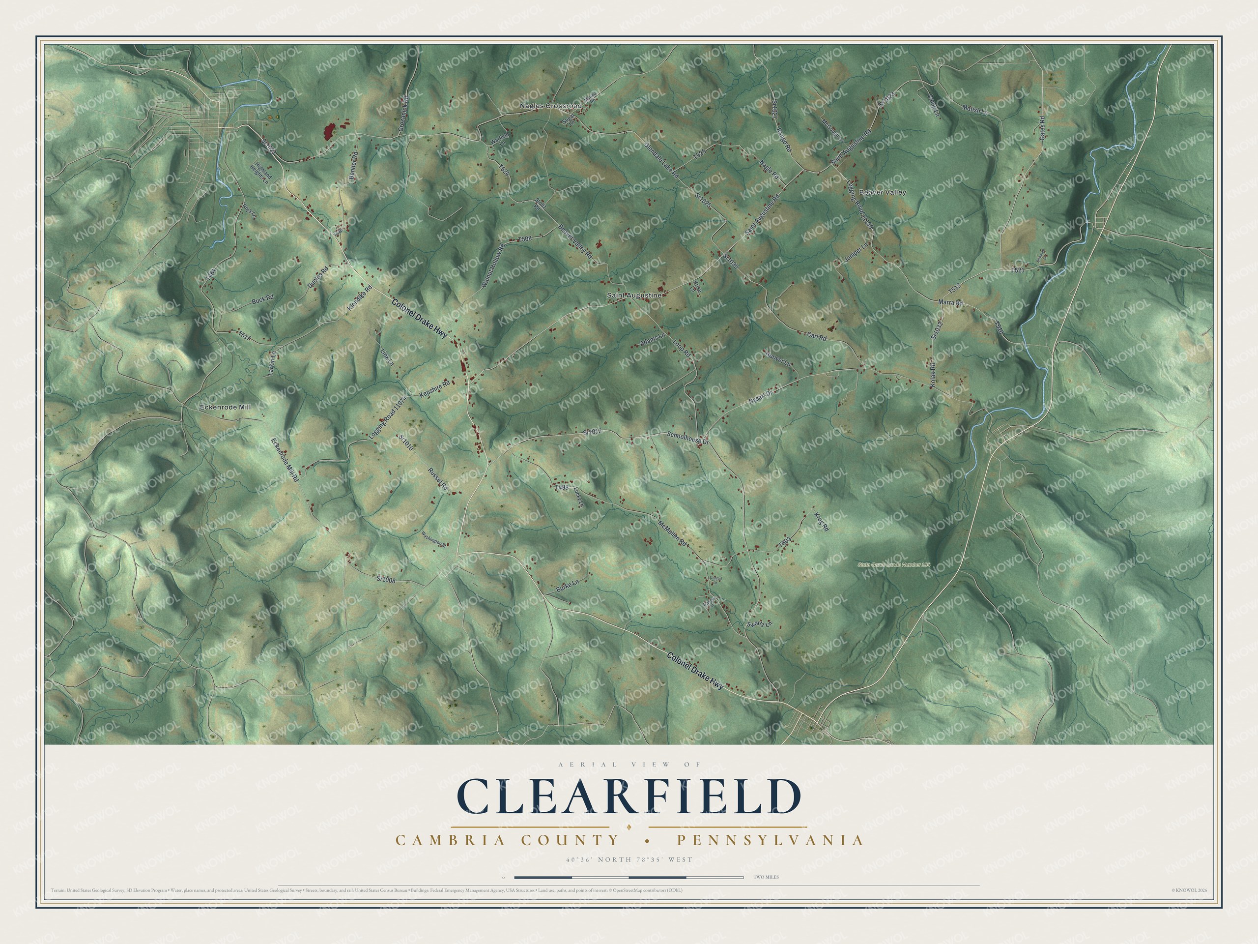 Watermarked full-map preview of Clearfield, Pennsylvania
