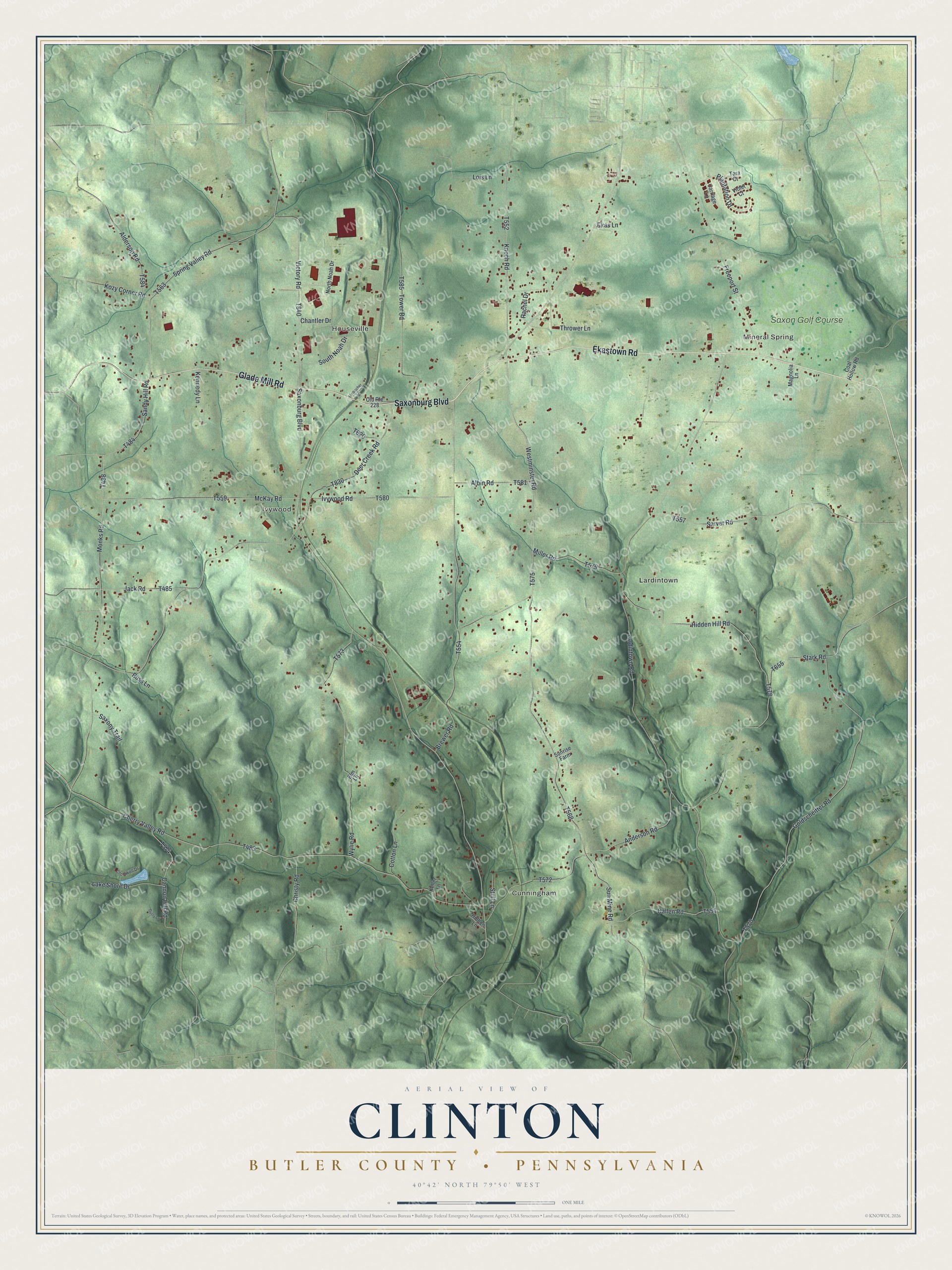 Watermarked full-map preview of Clinton, Pennsylvania