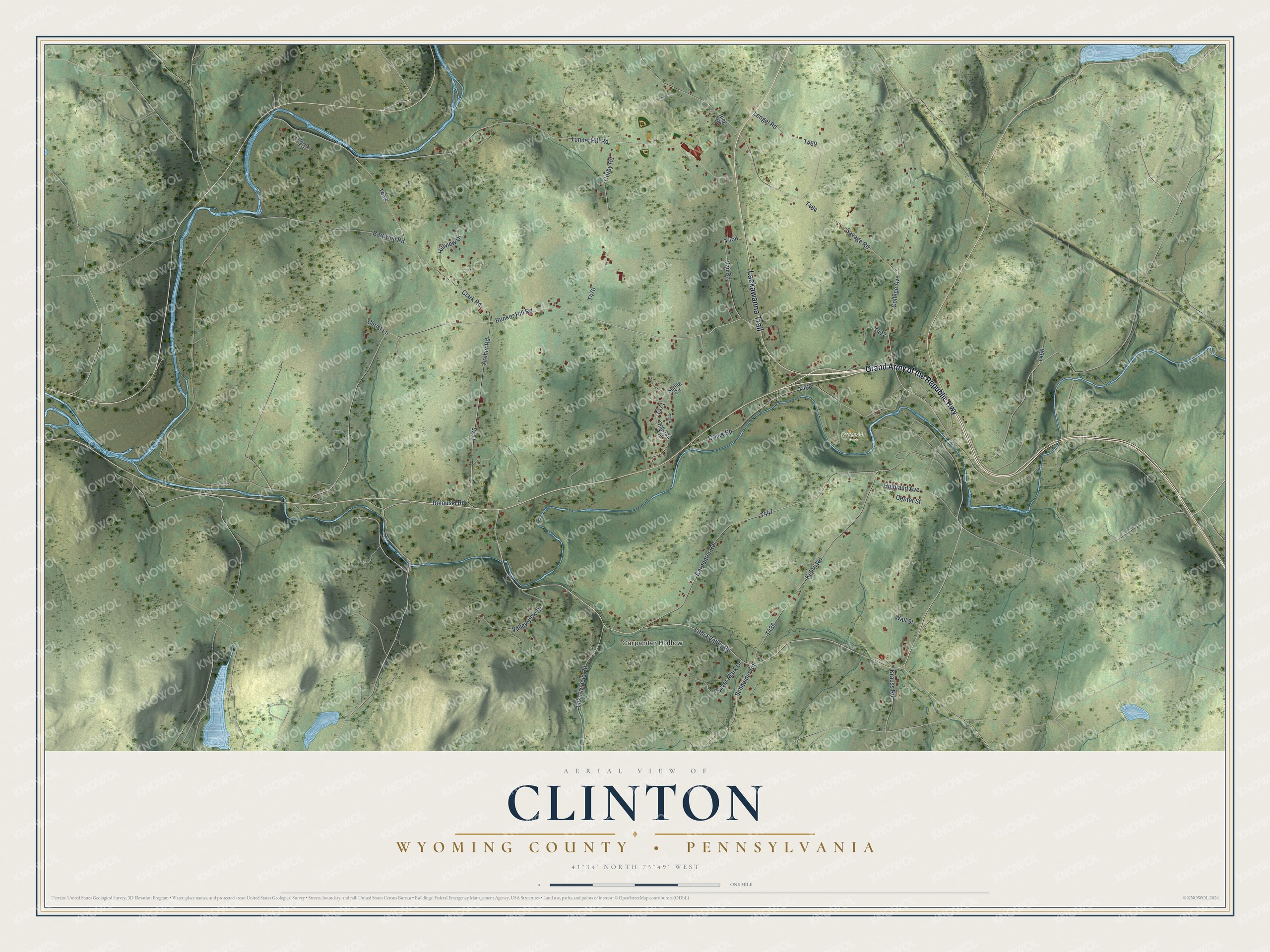 Watermarked full-map preview of Clinton, Pennsylvania