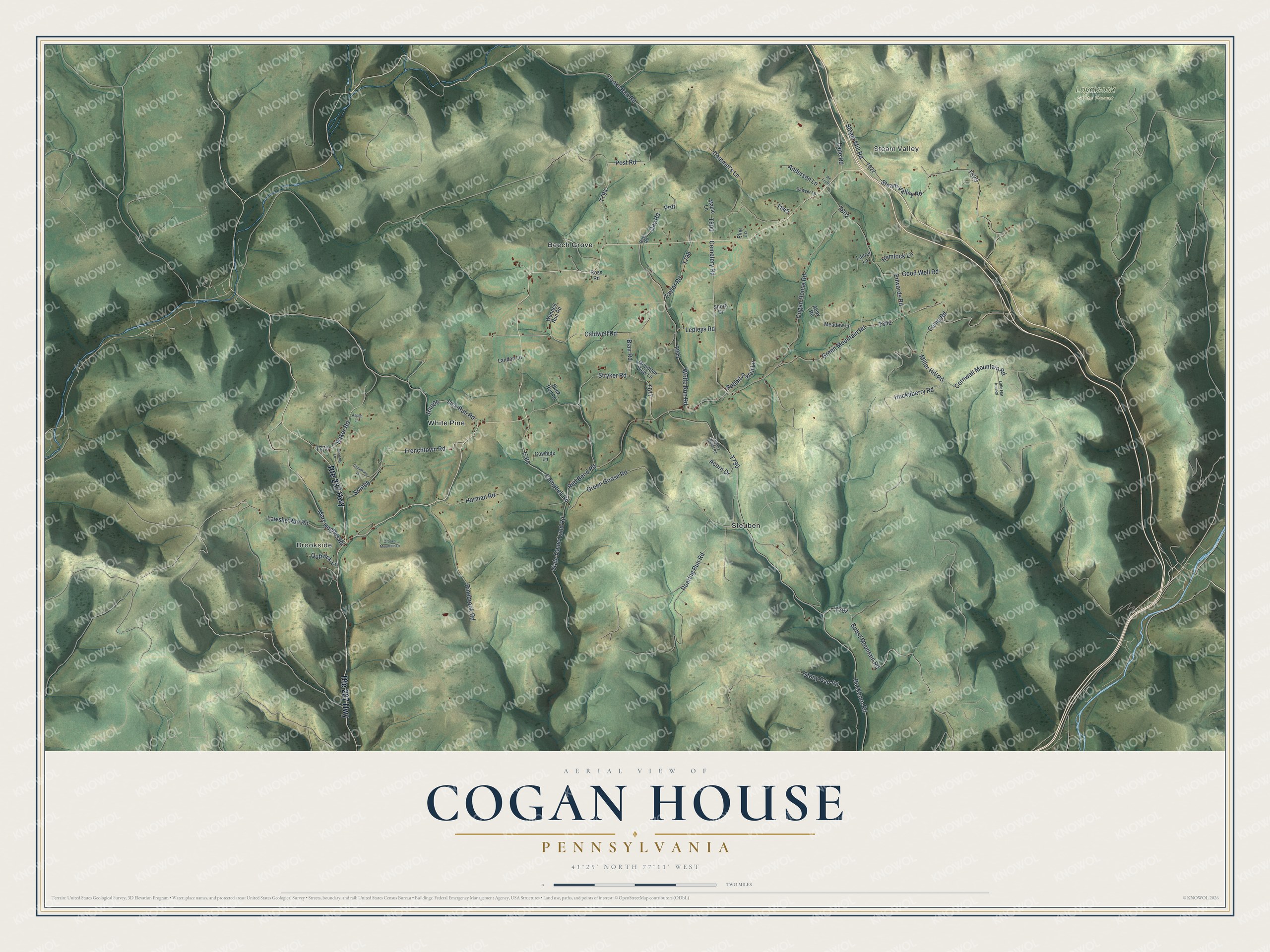 Watermarked full-map preview of Cogan House, Pennsylvania