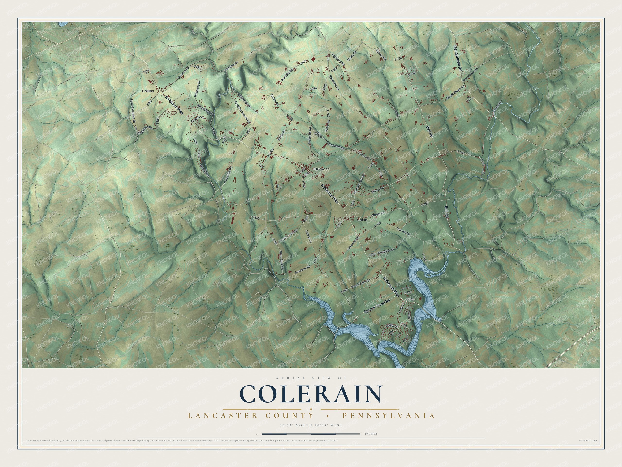 Watermarked full-map preview of Colerain, Pennsylvania