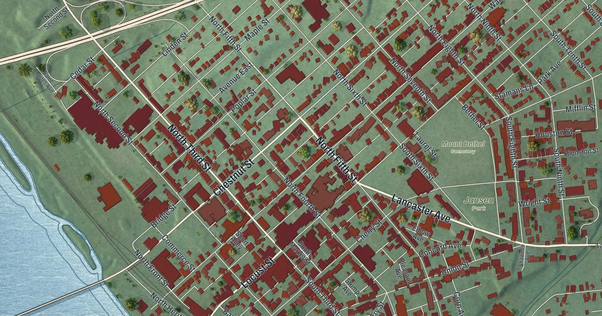 Map of Columbia, Lancaster County, Pennsylvania in 2026