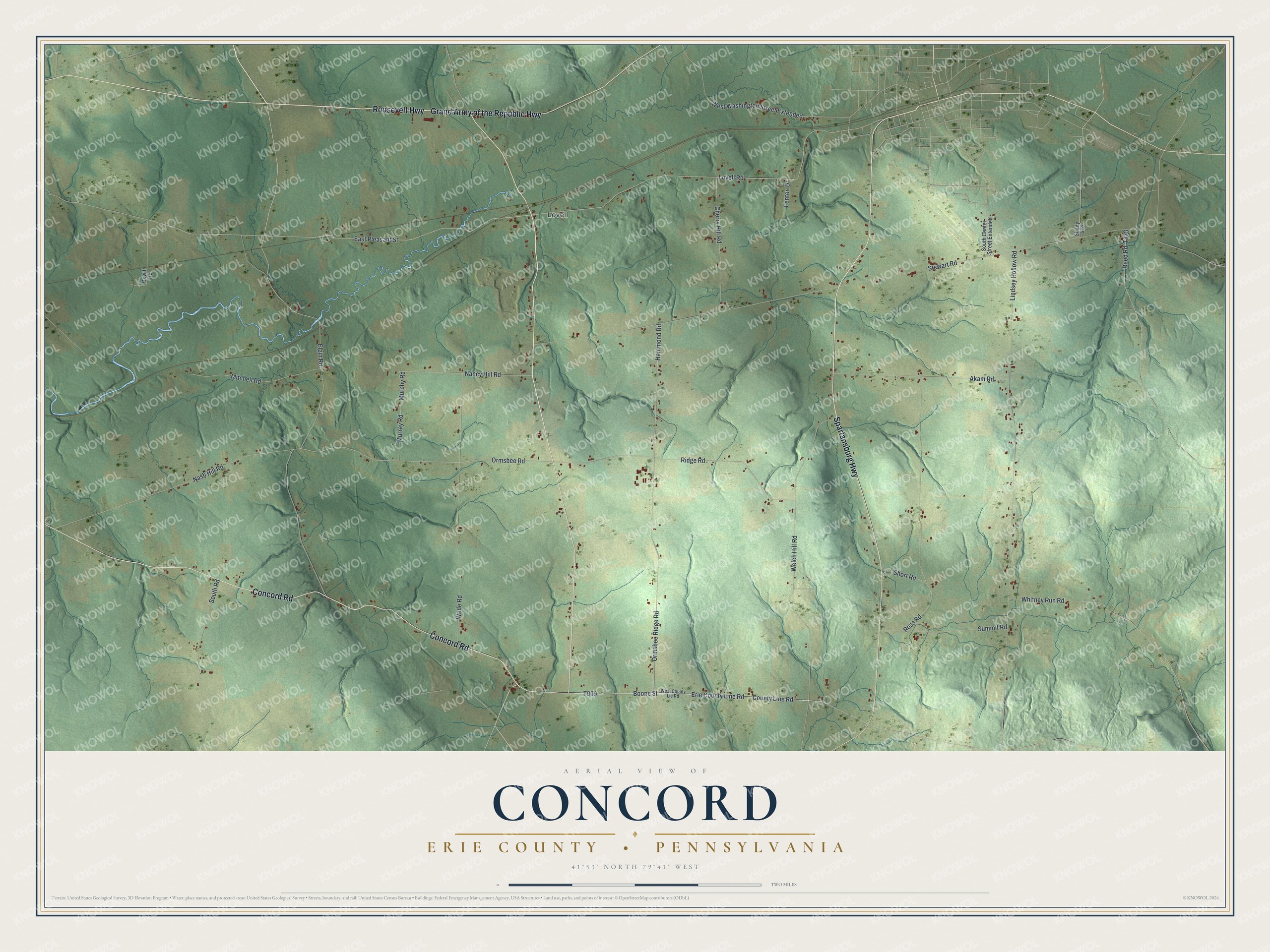Watermarked full-map preview of Concord, Pennsylvania