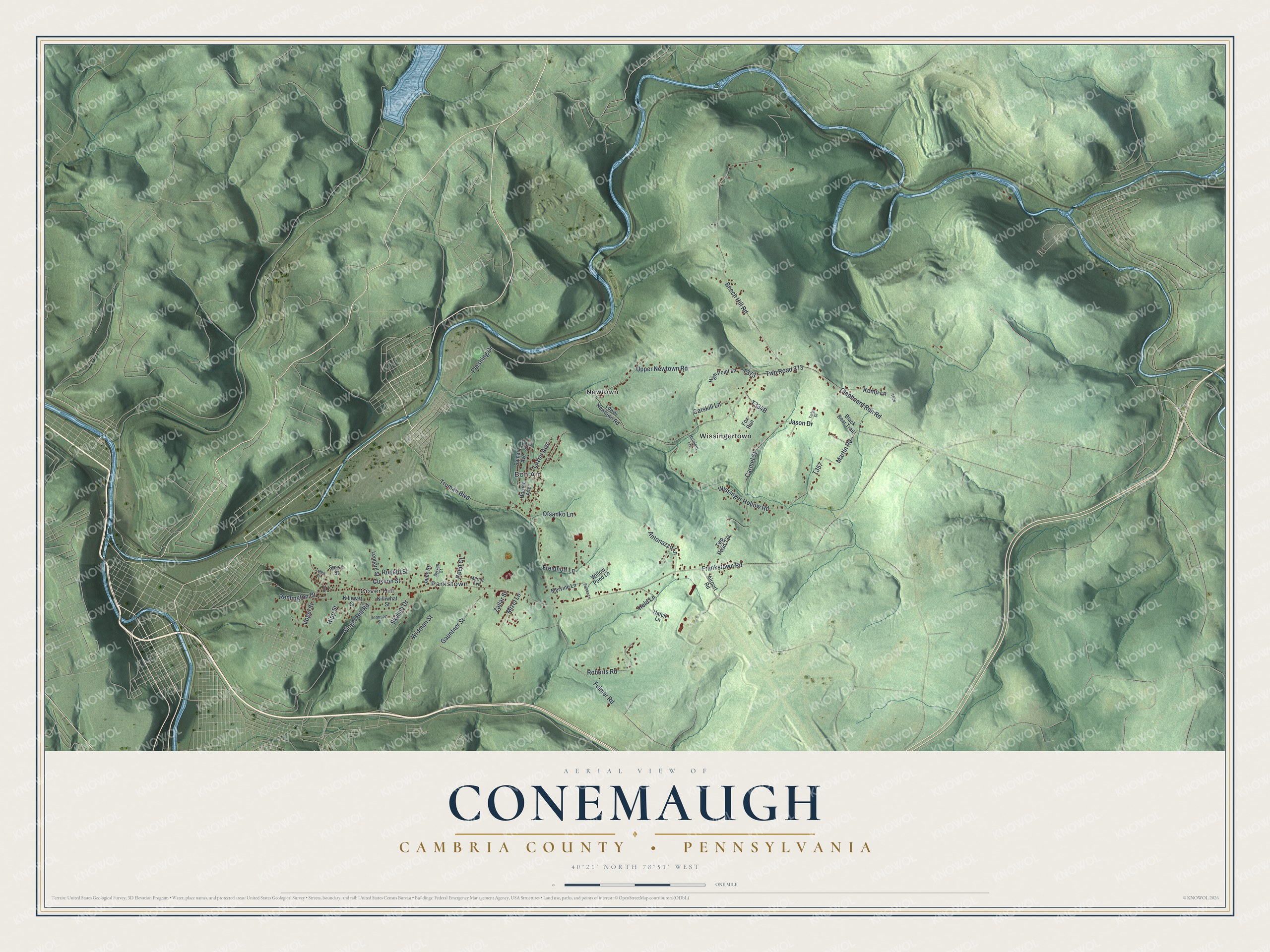 Watermarked full-map preview of Conemaugh, Pennsylvania