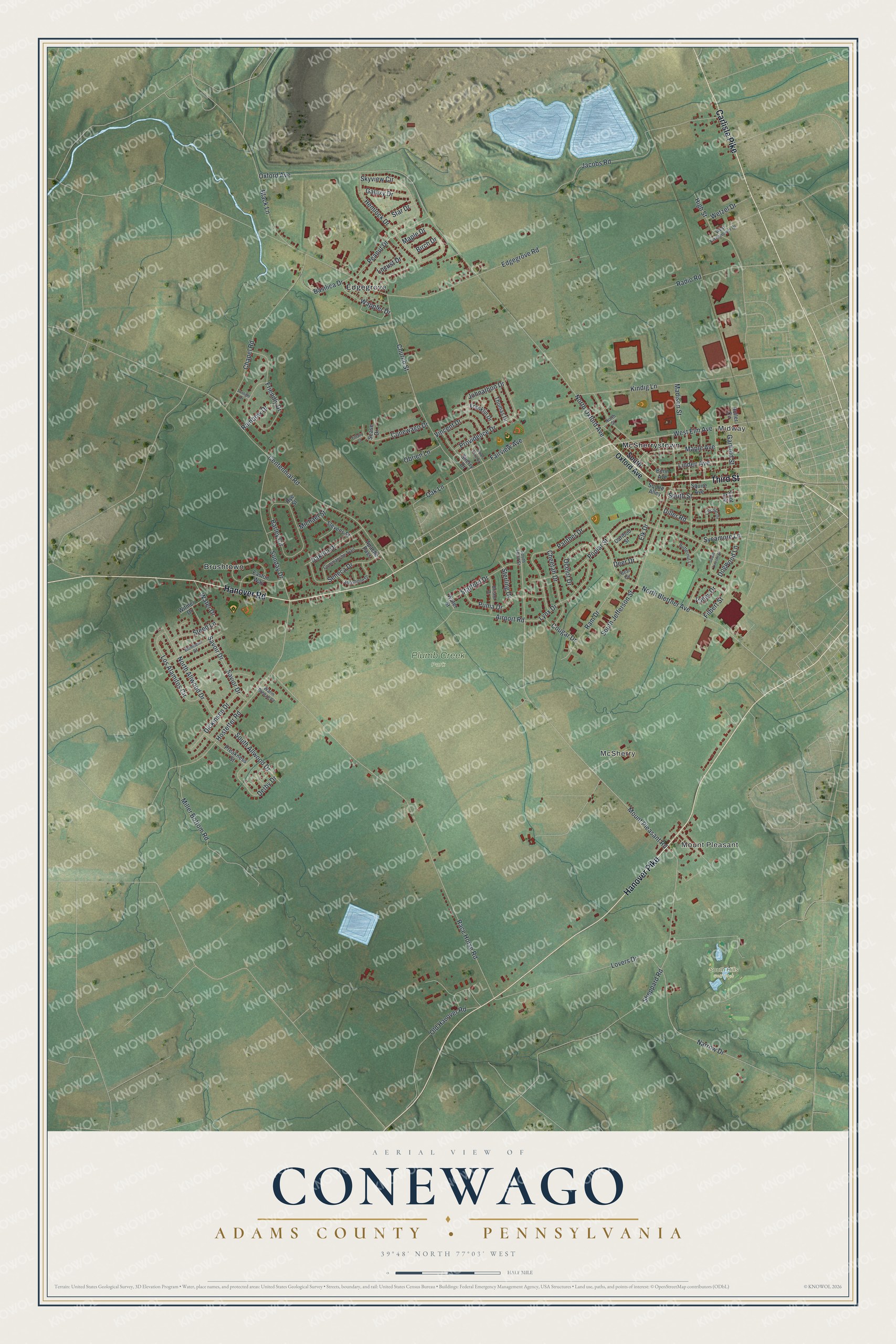 Watermarked full-map preview of Conewago, Pennsylvania