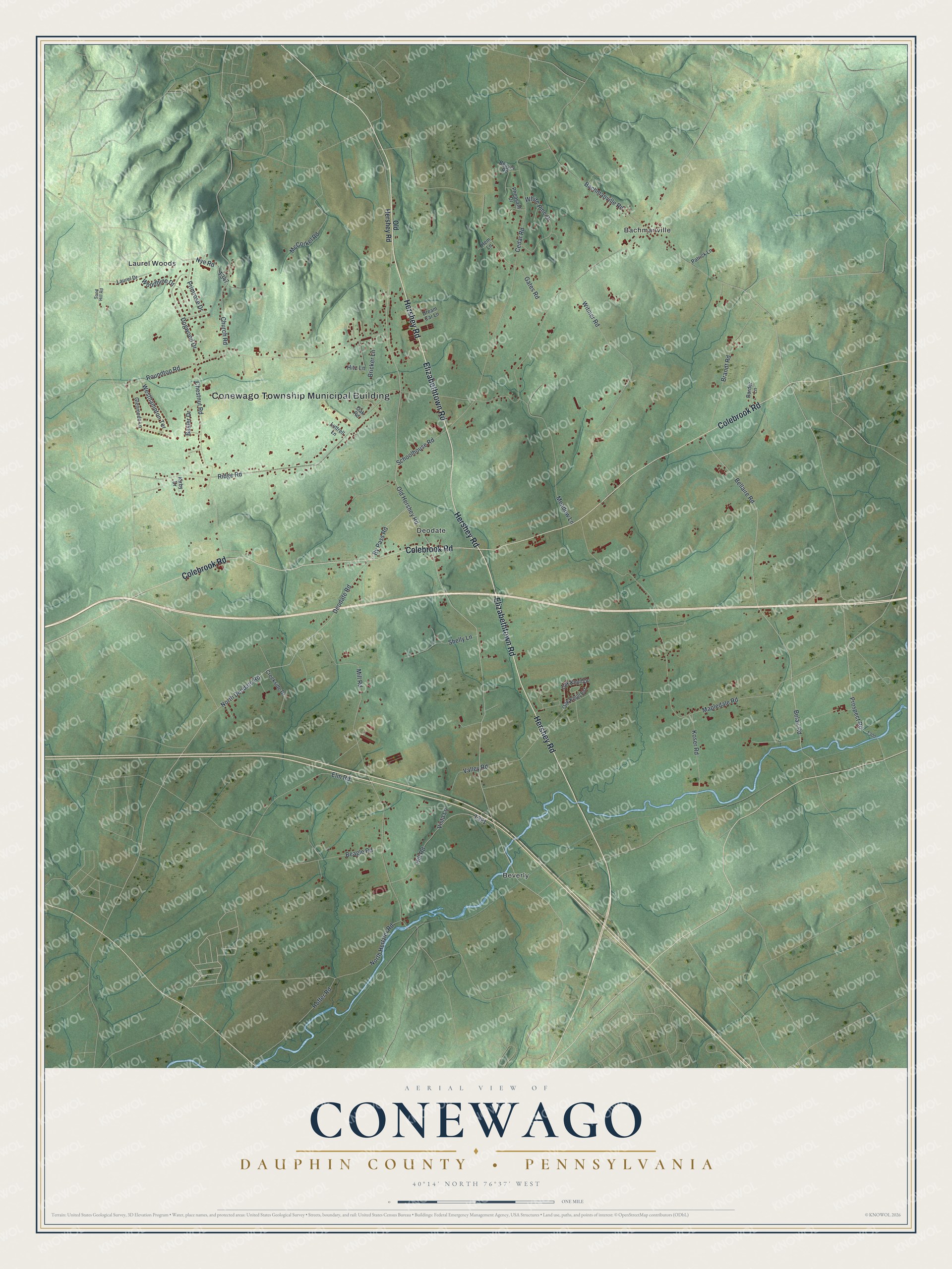 Watermarked full-map preview of Conewago, Pennsylvania