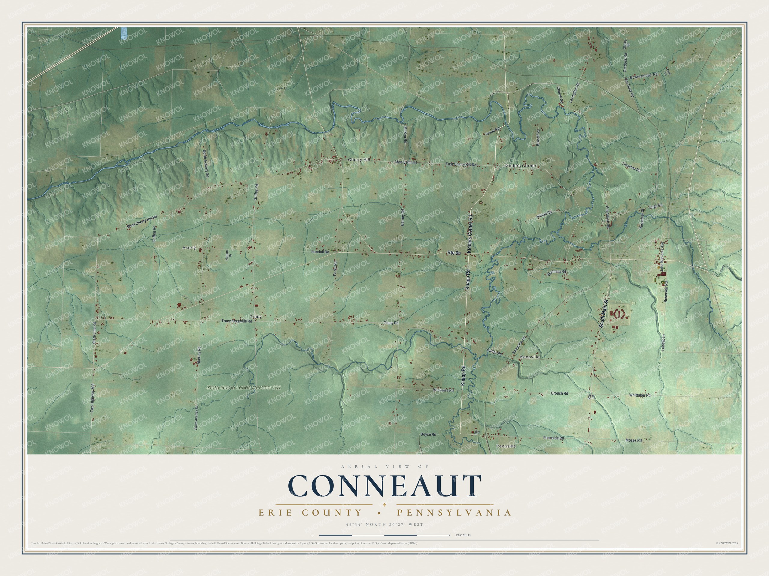 Watermarked full-map preview of Conneaut, Pennsylvania