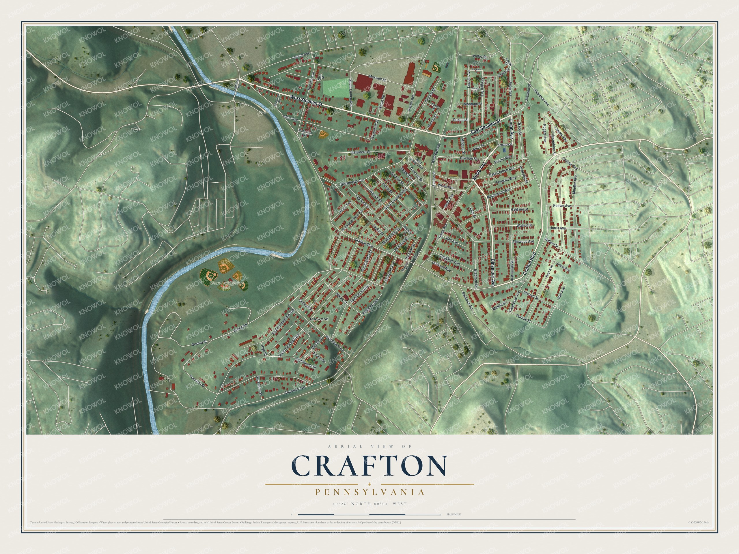 Watermarked full-map preview of Crafton, Pennsylvania