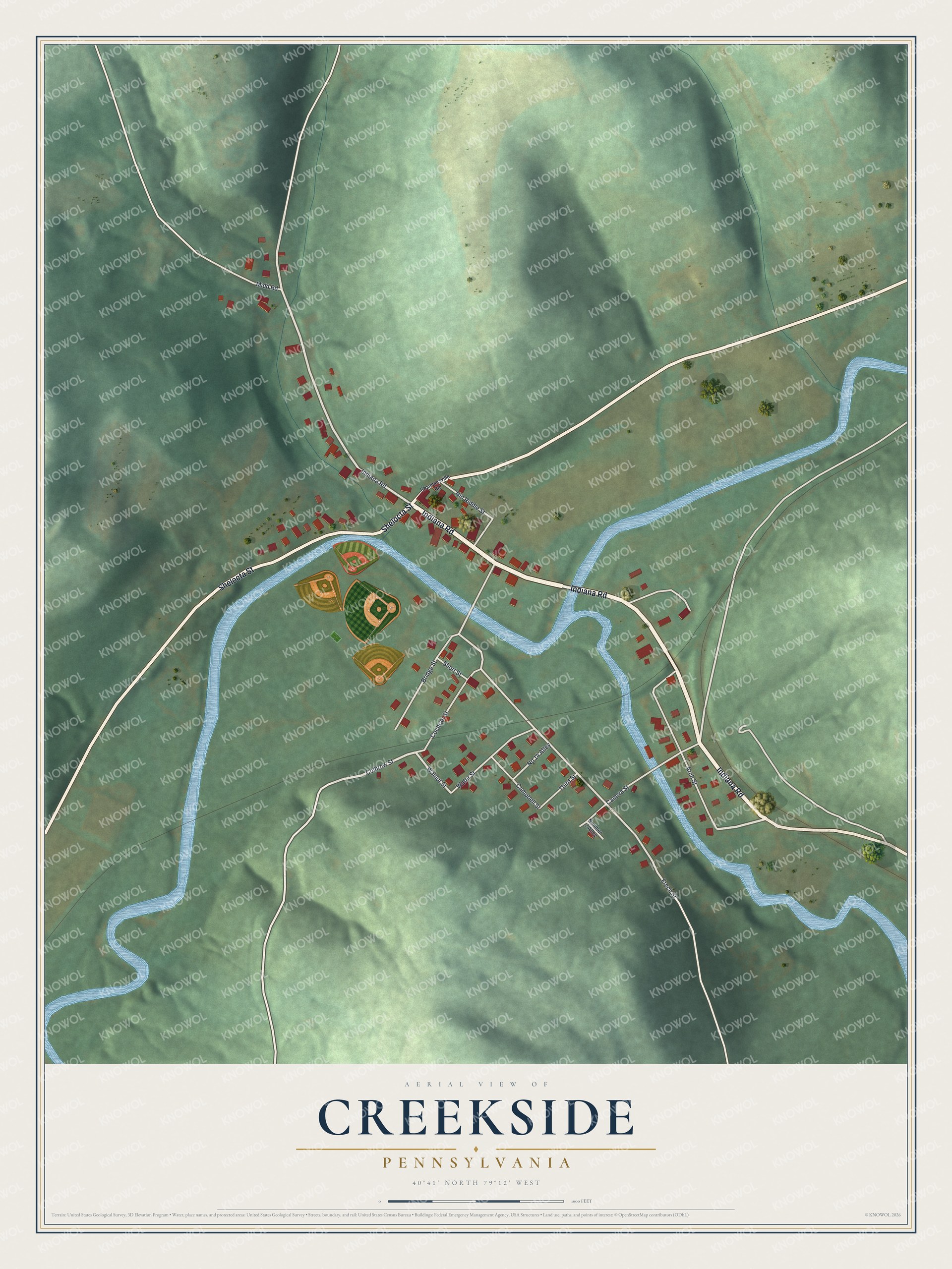 Watermarked full-map preview of Creekside, Pennsylvania