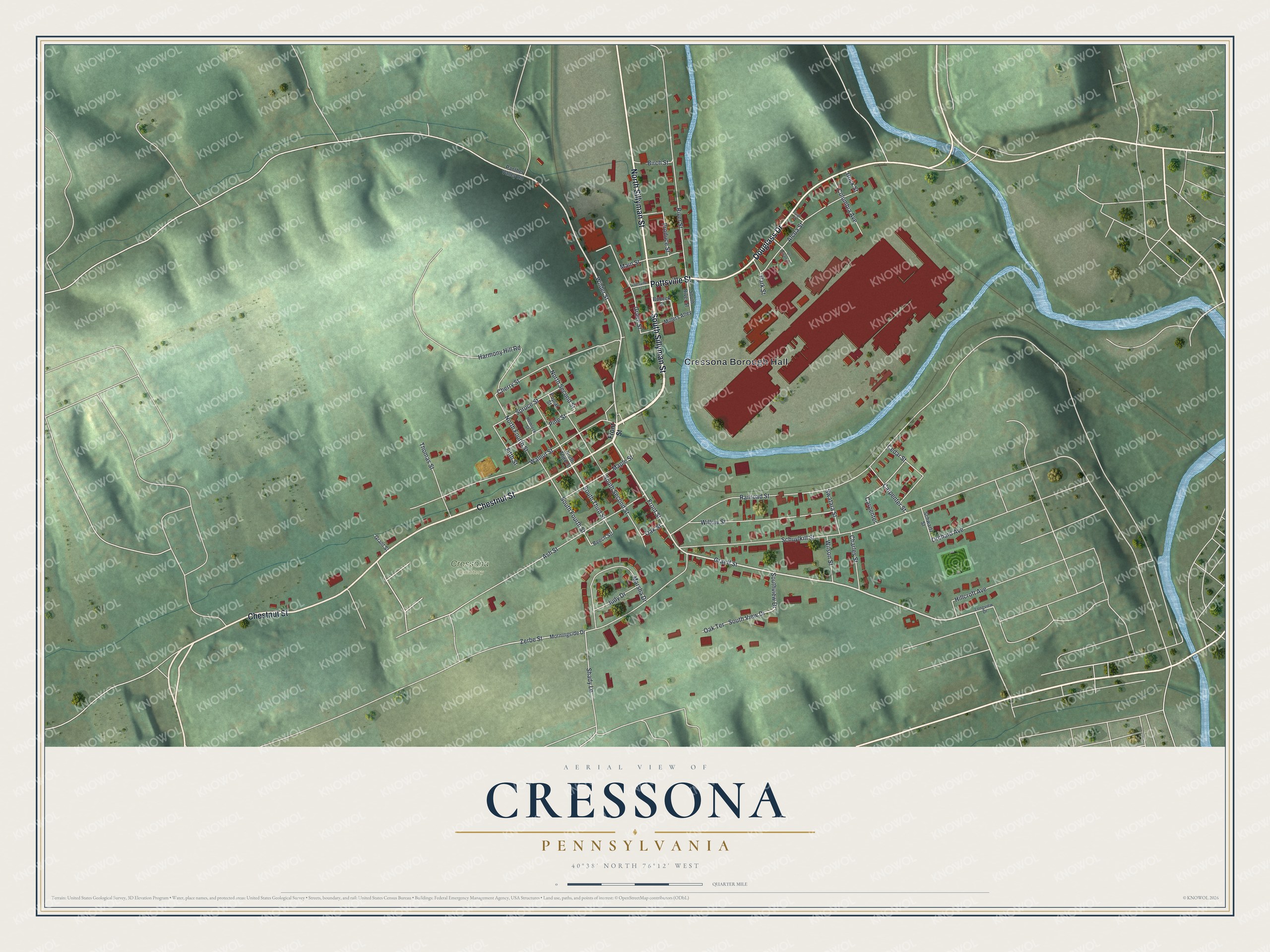 Watermarked full-map preview of Cressona, Pennsylvania