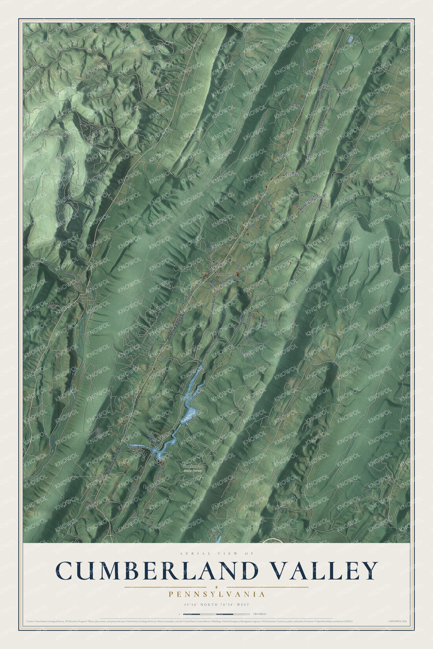 Watermarked full-map preview of Cumberland Valley, Pennsylvania