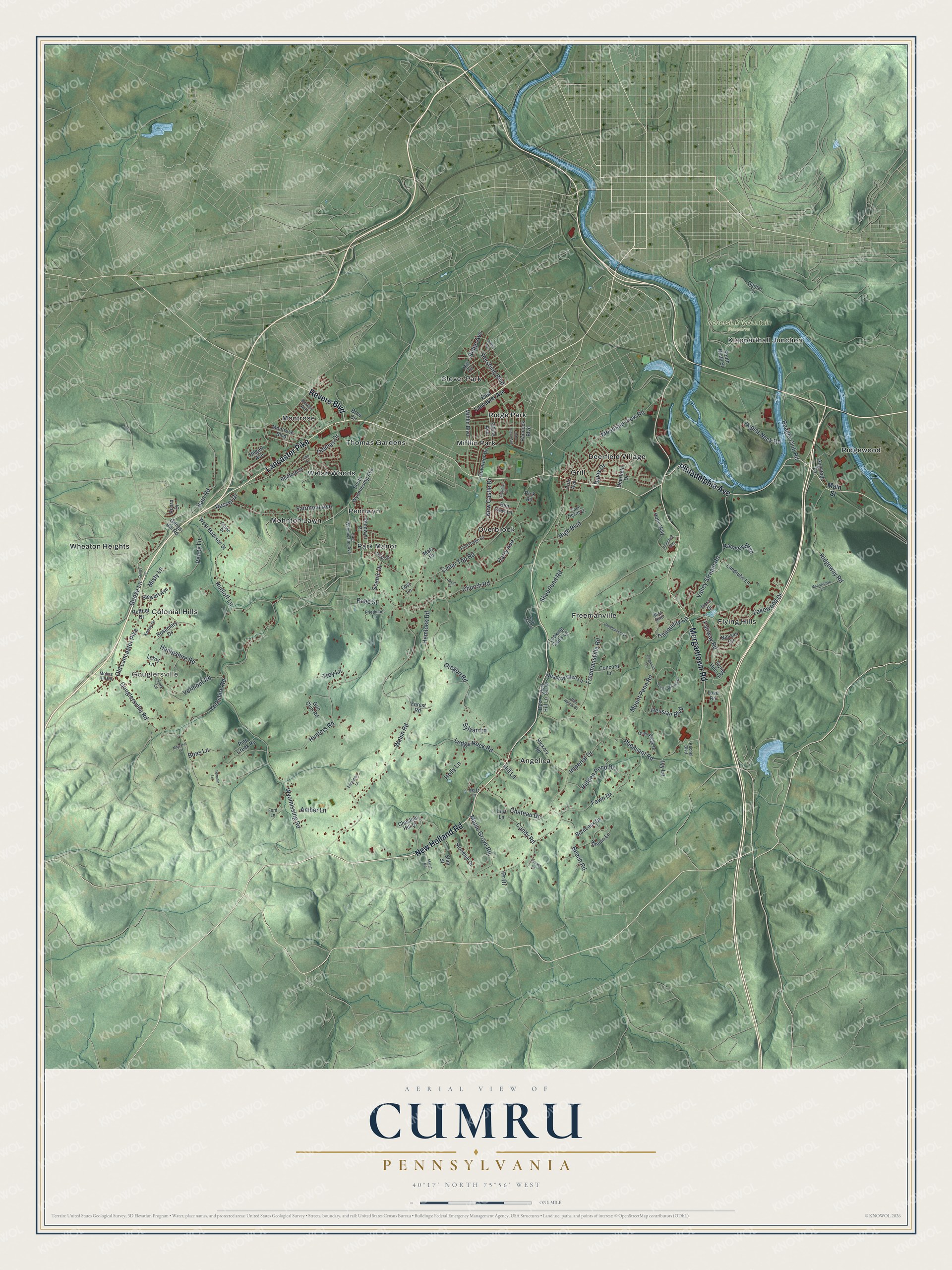 Watermarked full-map preview of Cumru, Pennsylvania