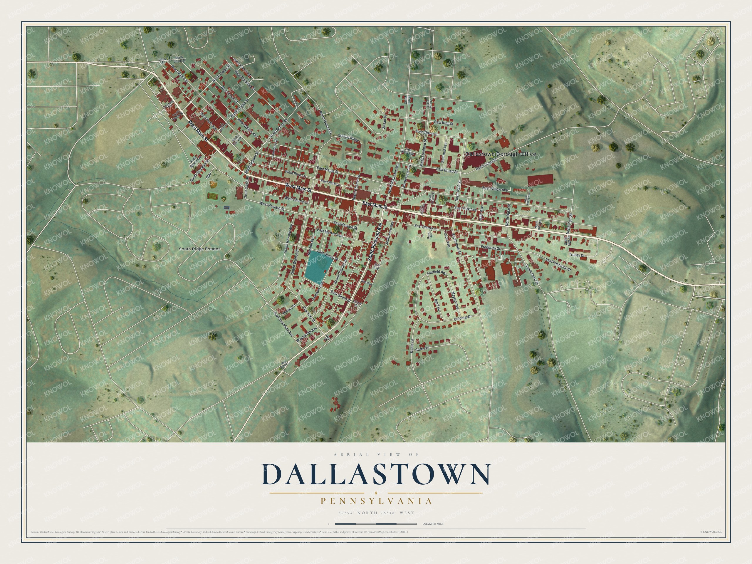 Watermarked full-map preview of Dallastown, Pennsylvania