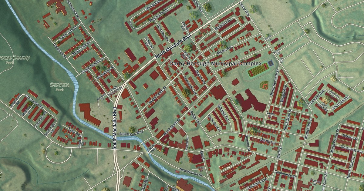Map of Darby Borough, Pennsylvania in 2026