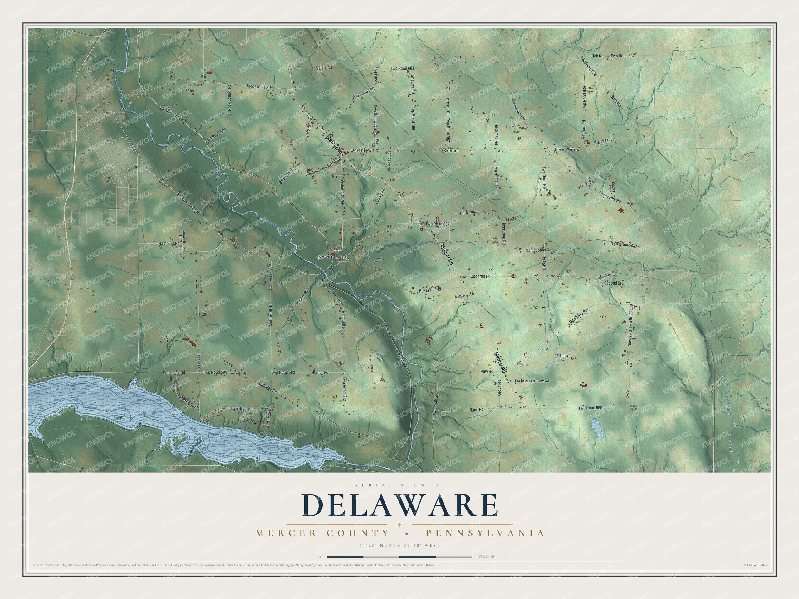 Watermarked full-map preview of Delaware, Pennsylvania