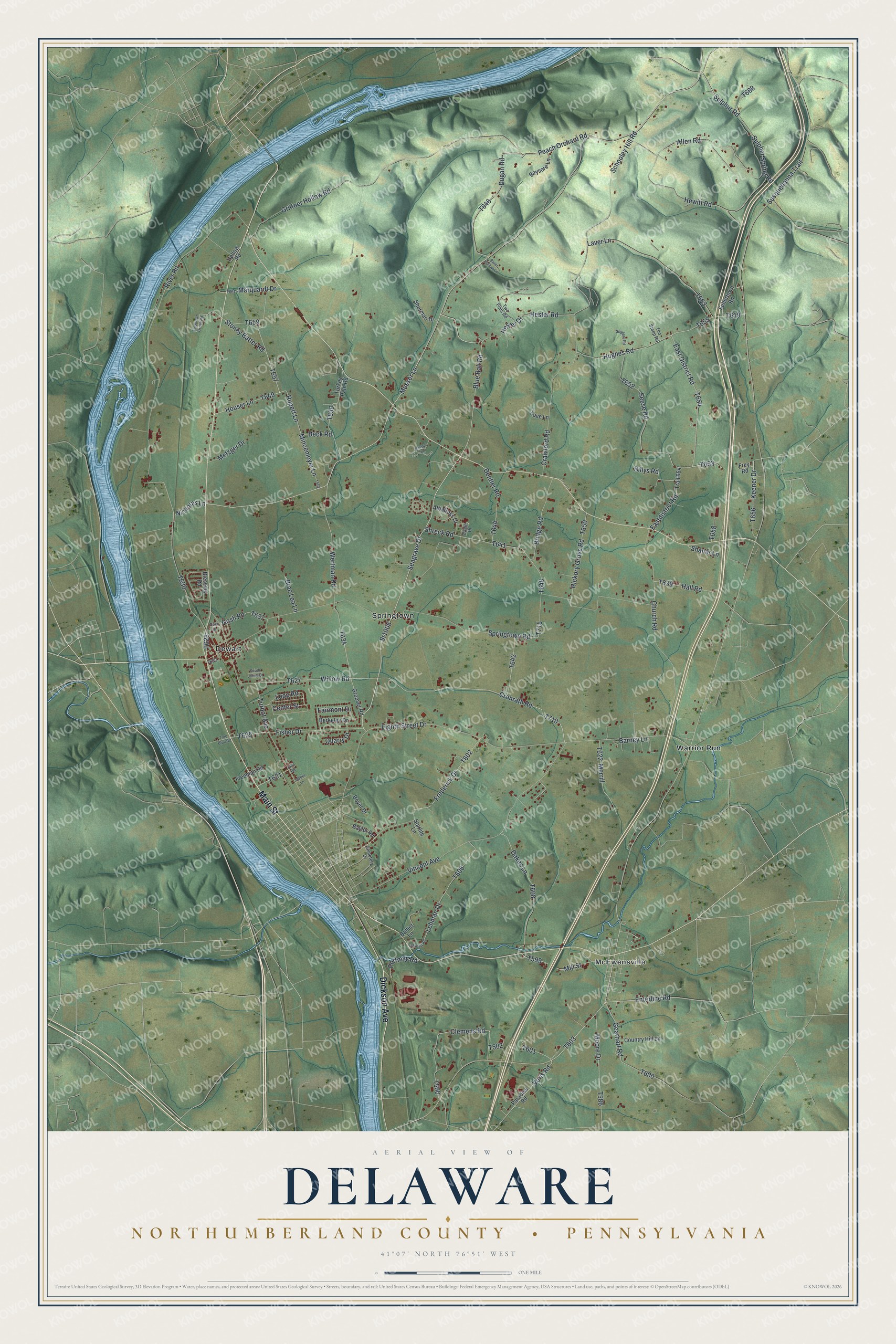 Watermarked full-map preview of Delaware, Pennsylvania