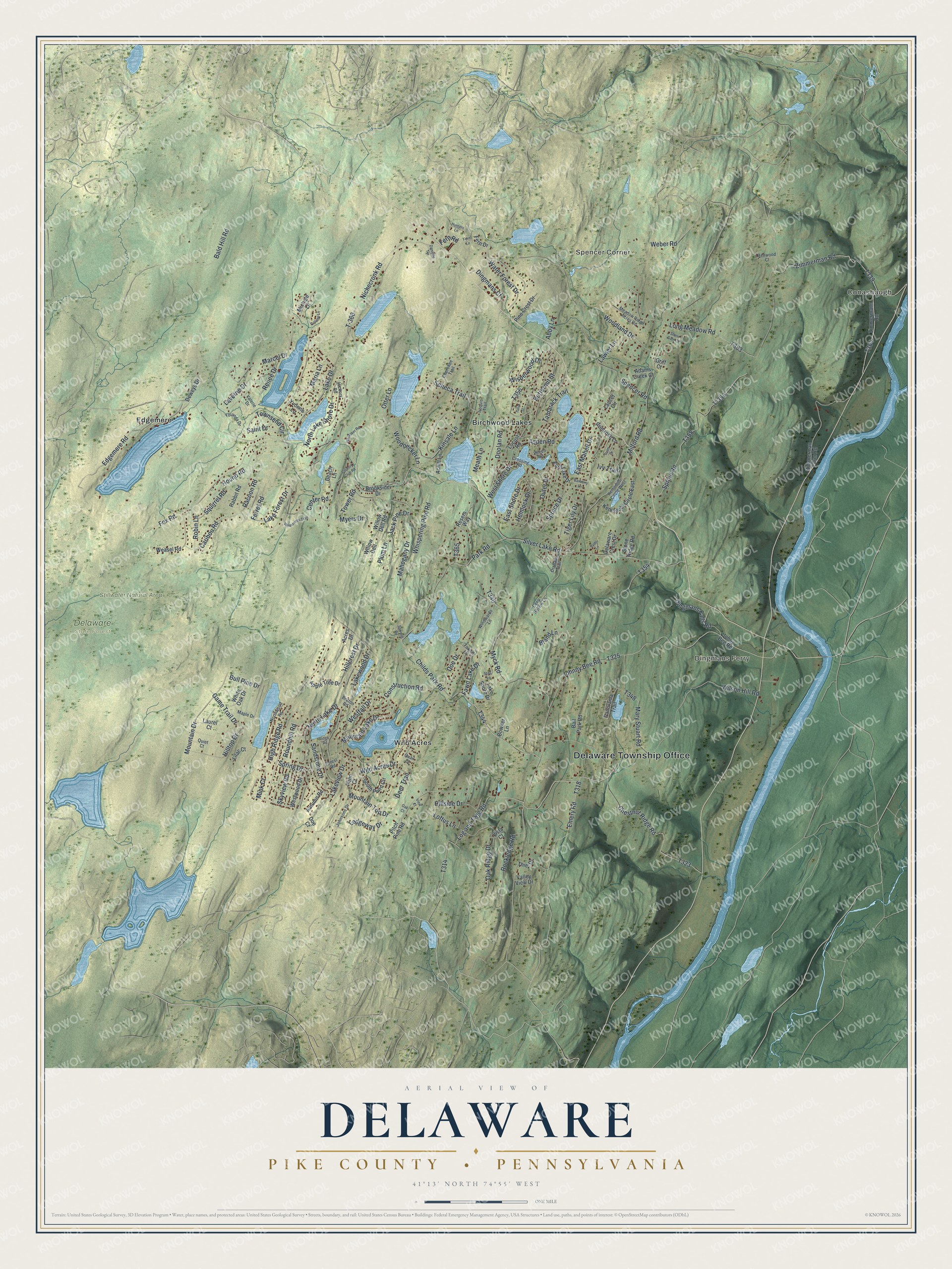 Watermarked full-map preview of Delaware, Pennsylvania