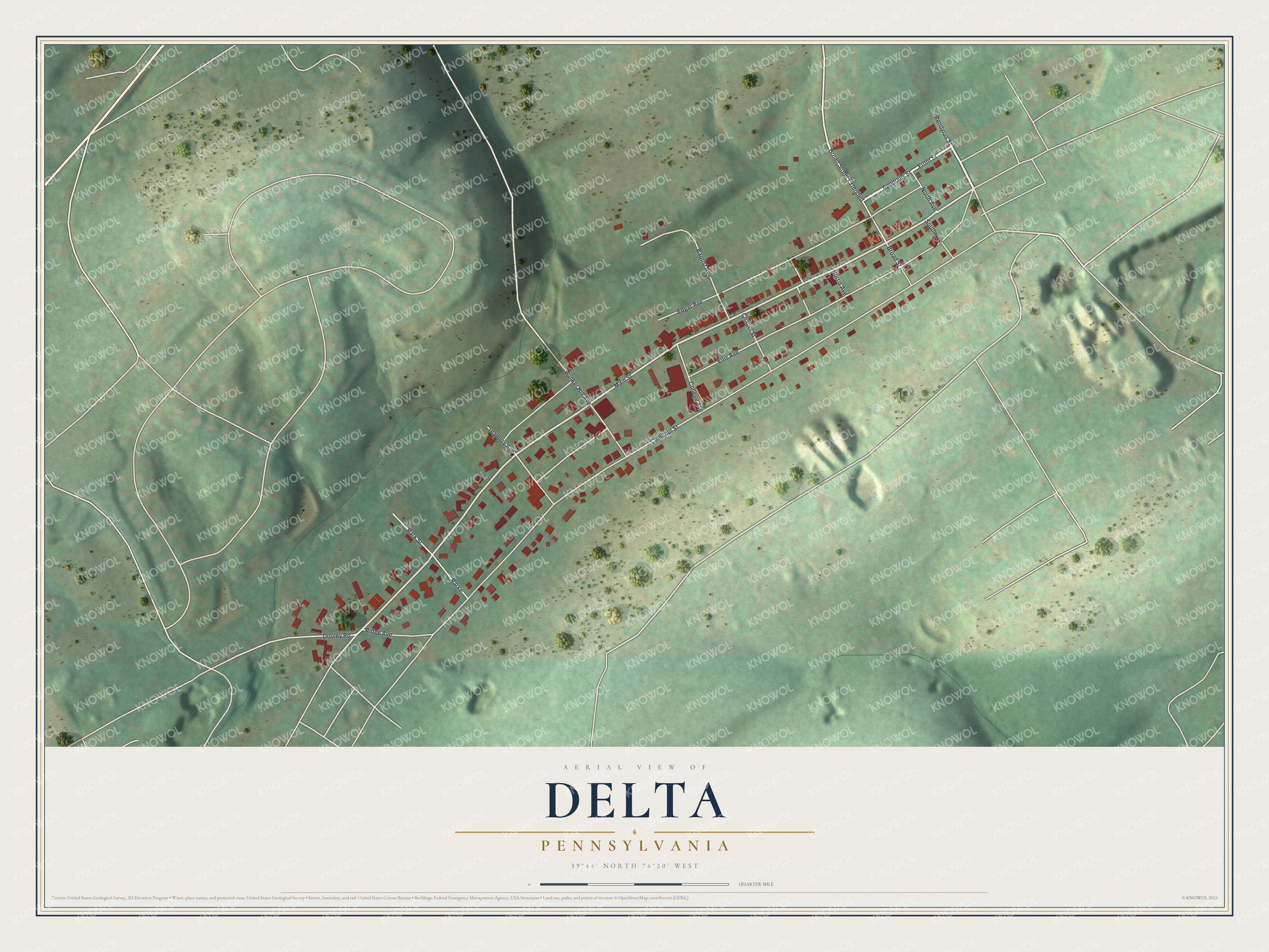 Watermarked full-map preview of Delta, Pennsylvania