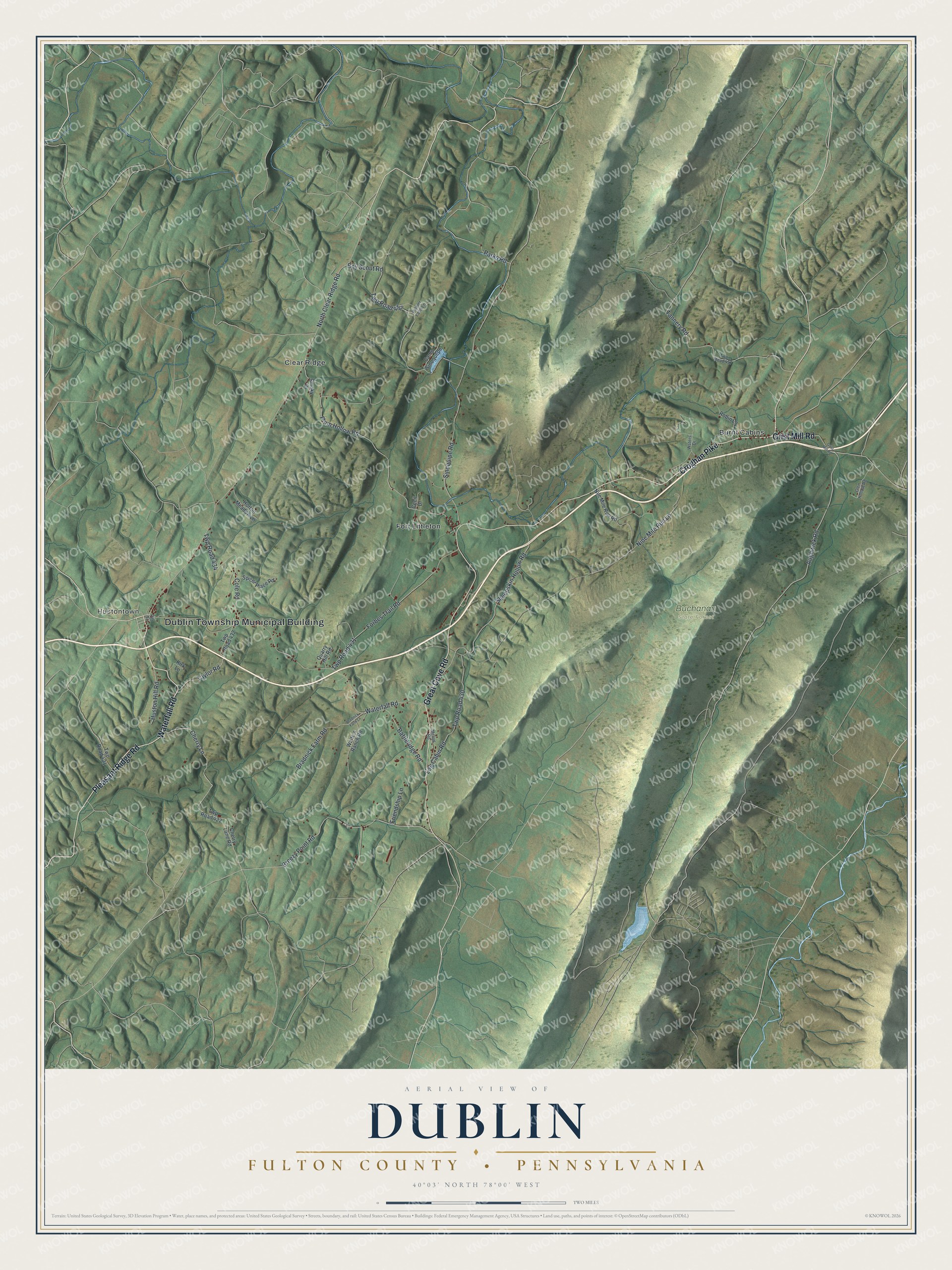 Watermarked full-map preview of Dublin, Pennsylvania