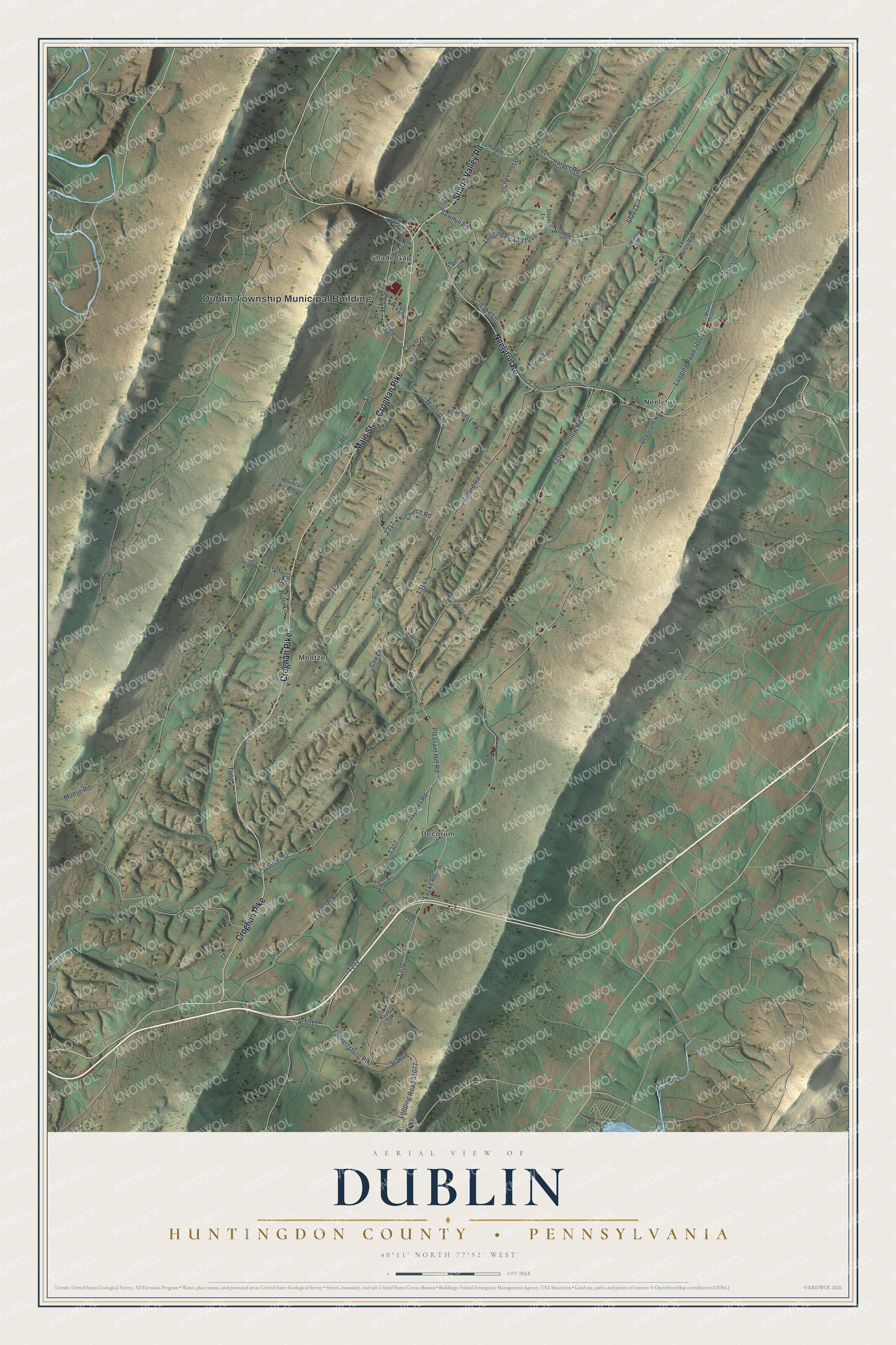 Watermarked full-map preview of Dublin, Pennsylvania