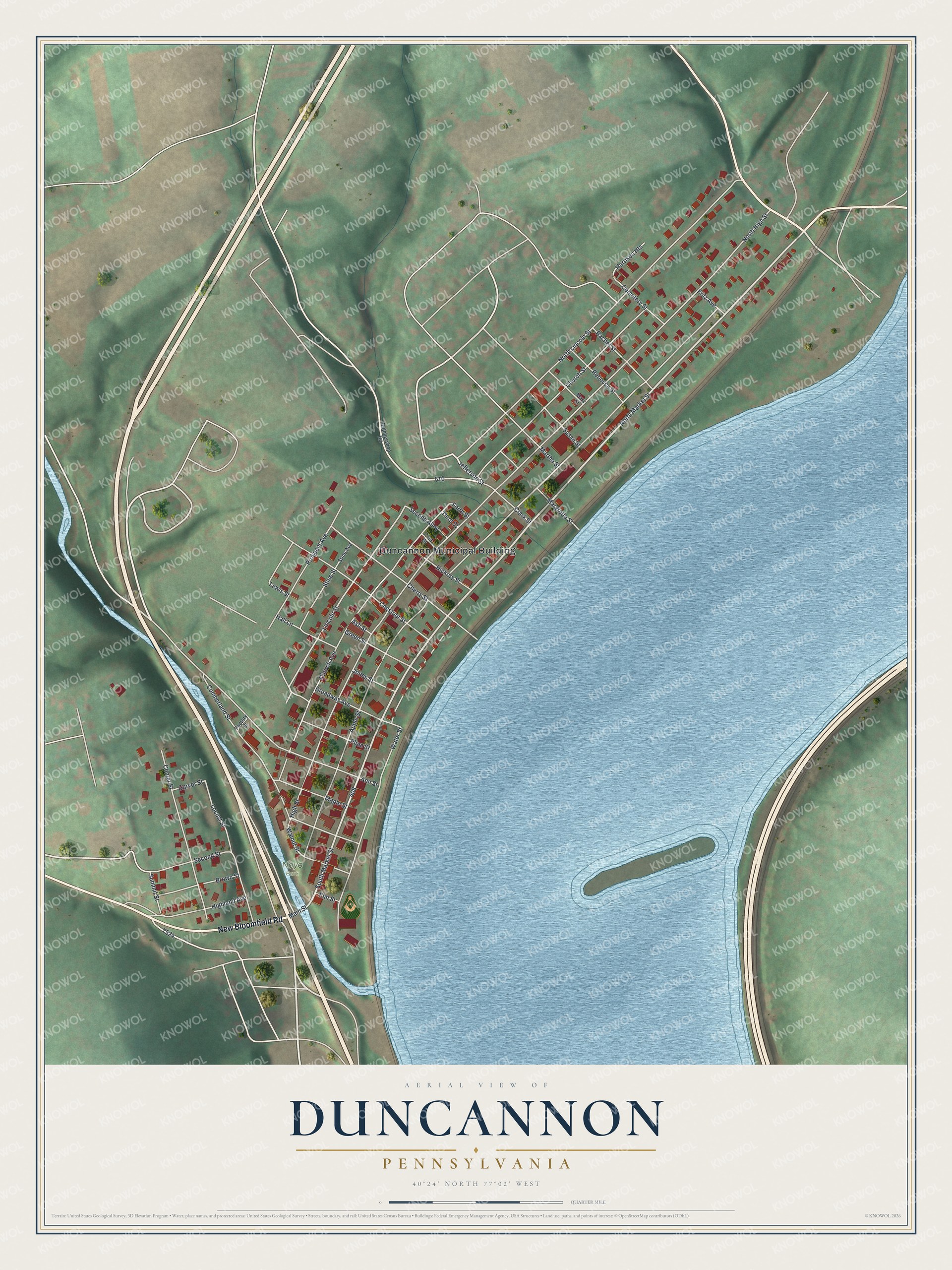 Watermarked full-map preview of Duncannon, Pennsylvania