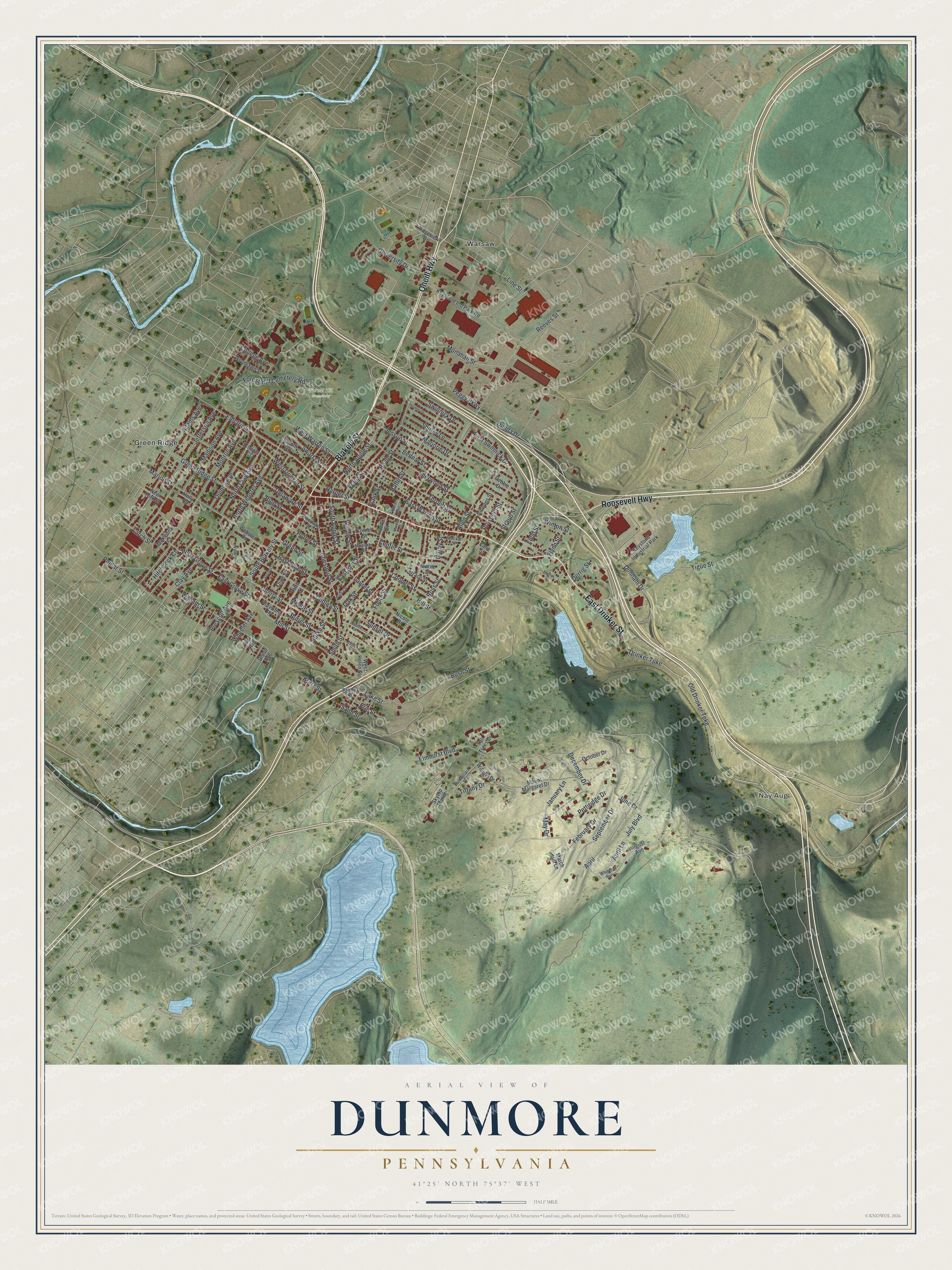 Watermarked full-map preview of Dunmore, Pennsylvania