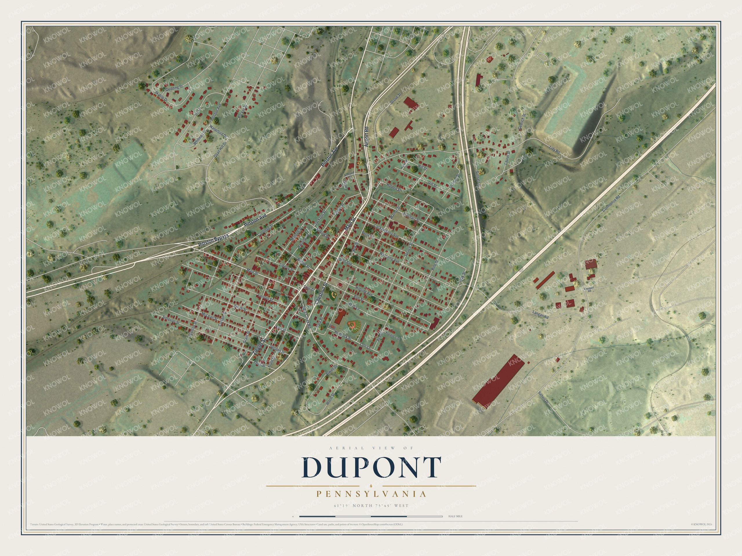 Watermarked full-map preview of Dupont, Pennsylvania