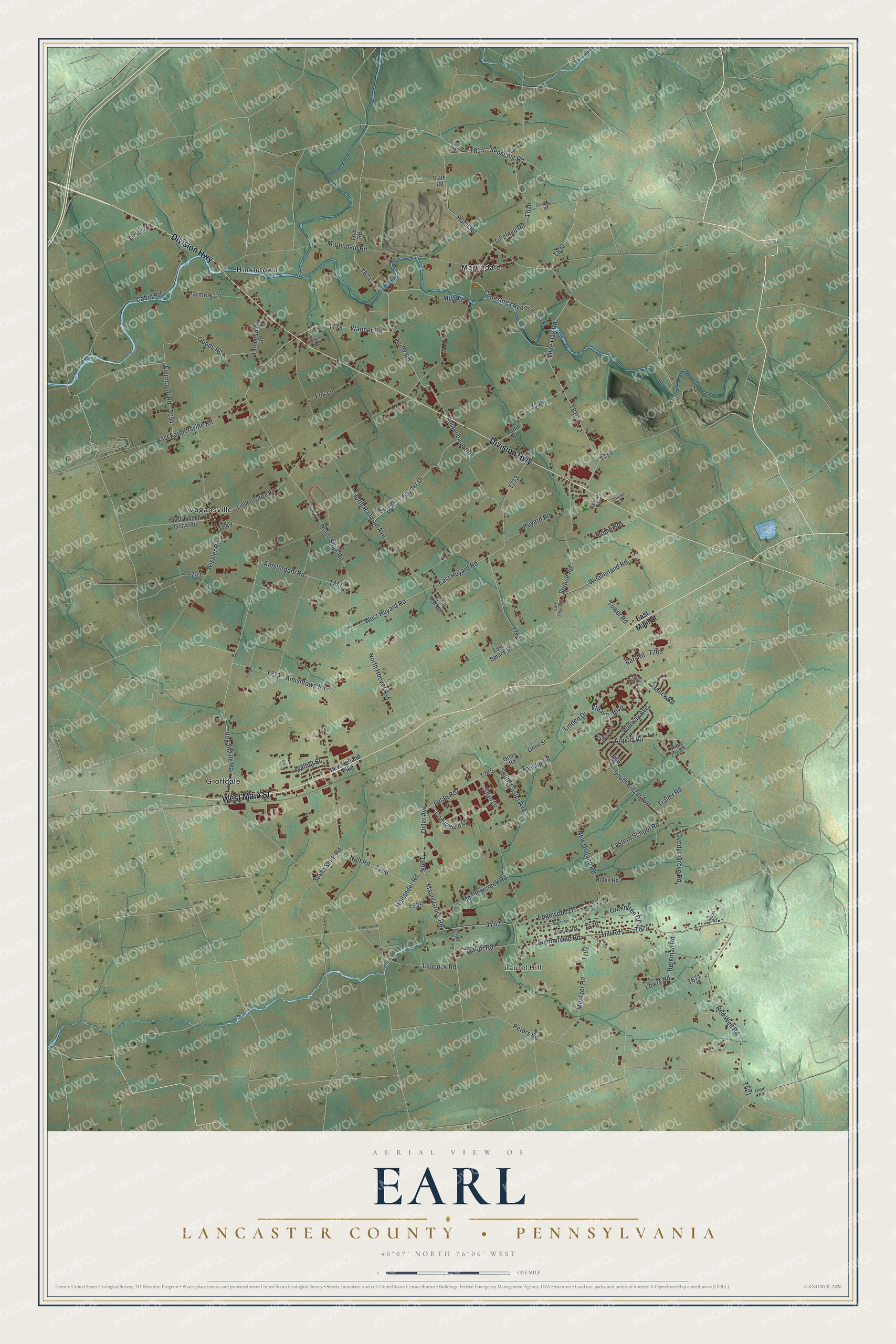 Watermarked full-map preview of Earl, Pennsylvania