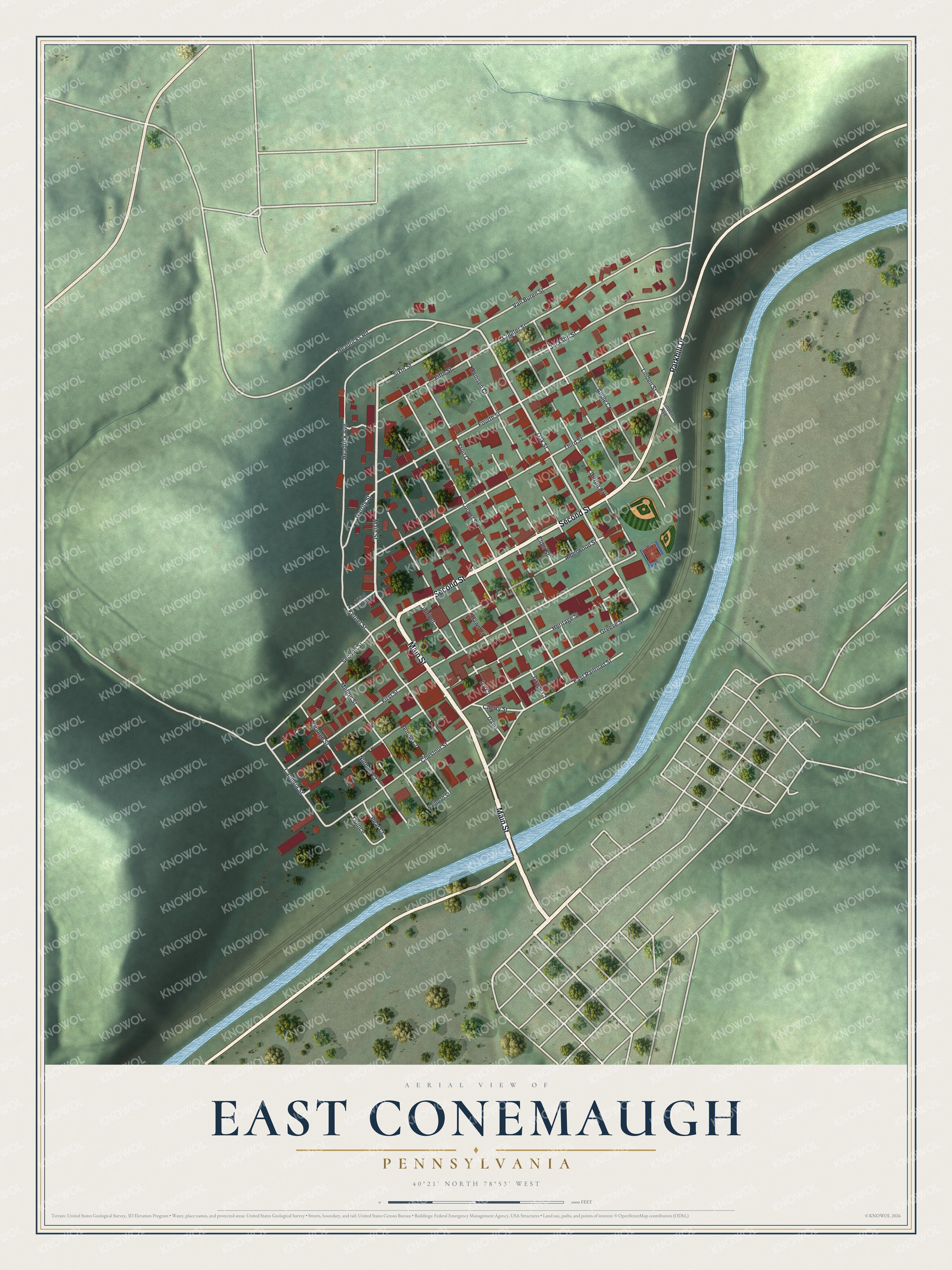 Watermarked full-map preview of East Conemaugh, Pennsylvania