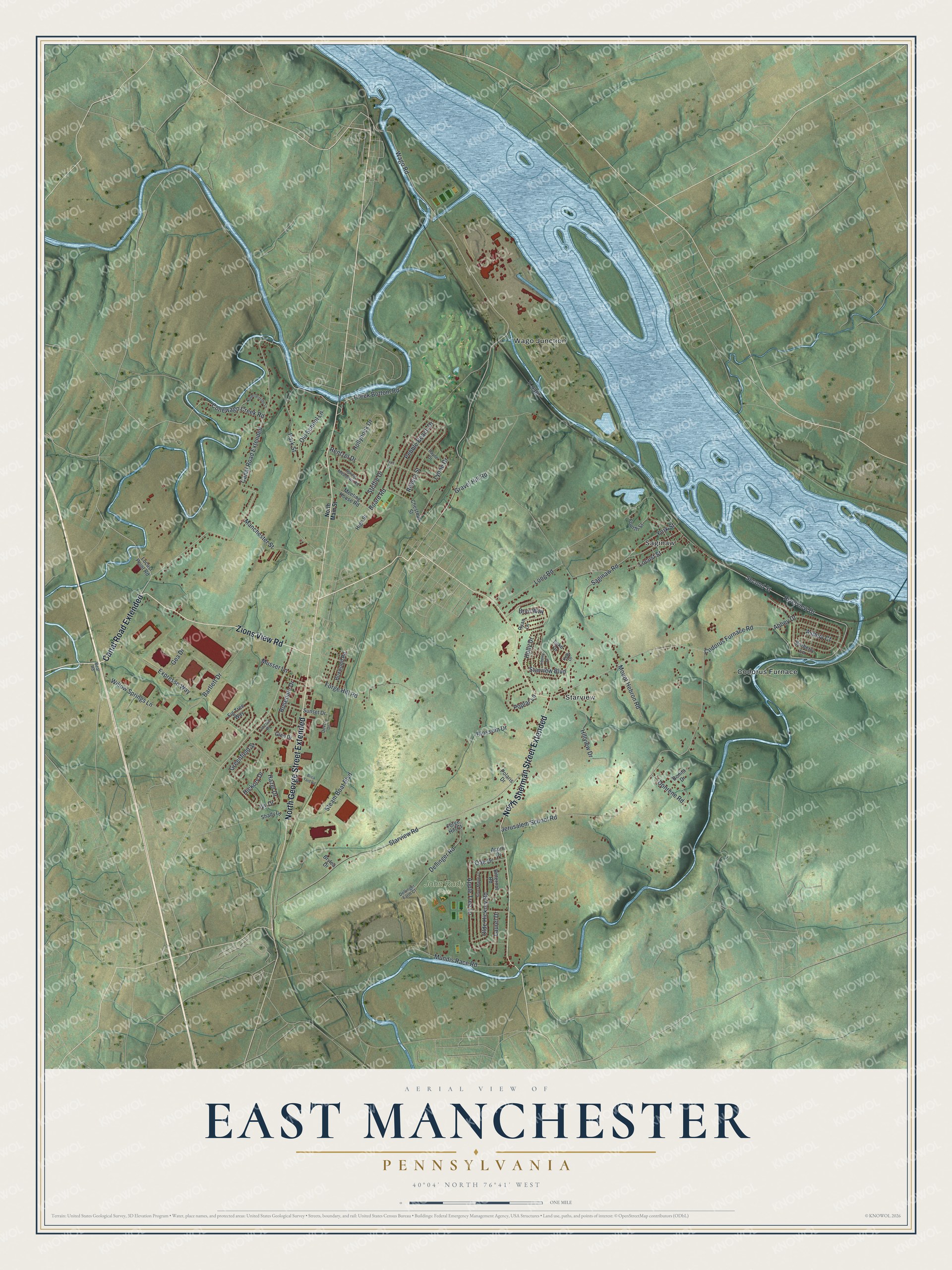Watermarked full-map preview of East Manchester, Pennsylvania