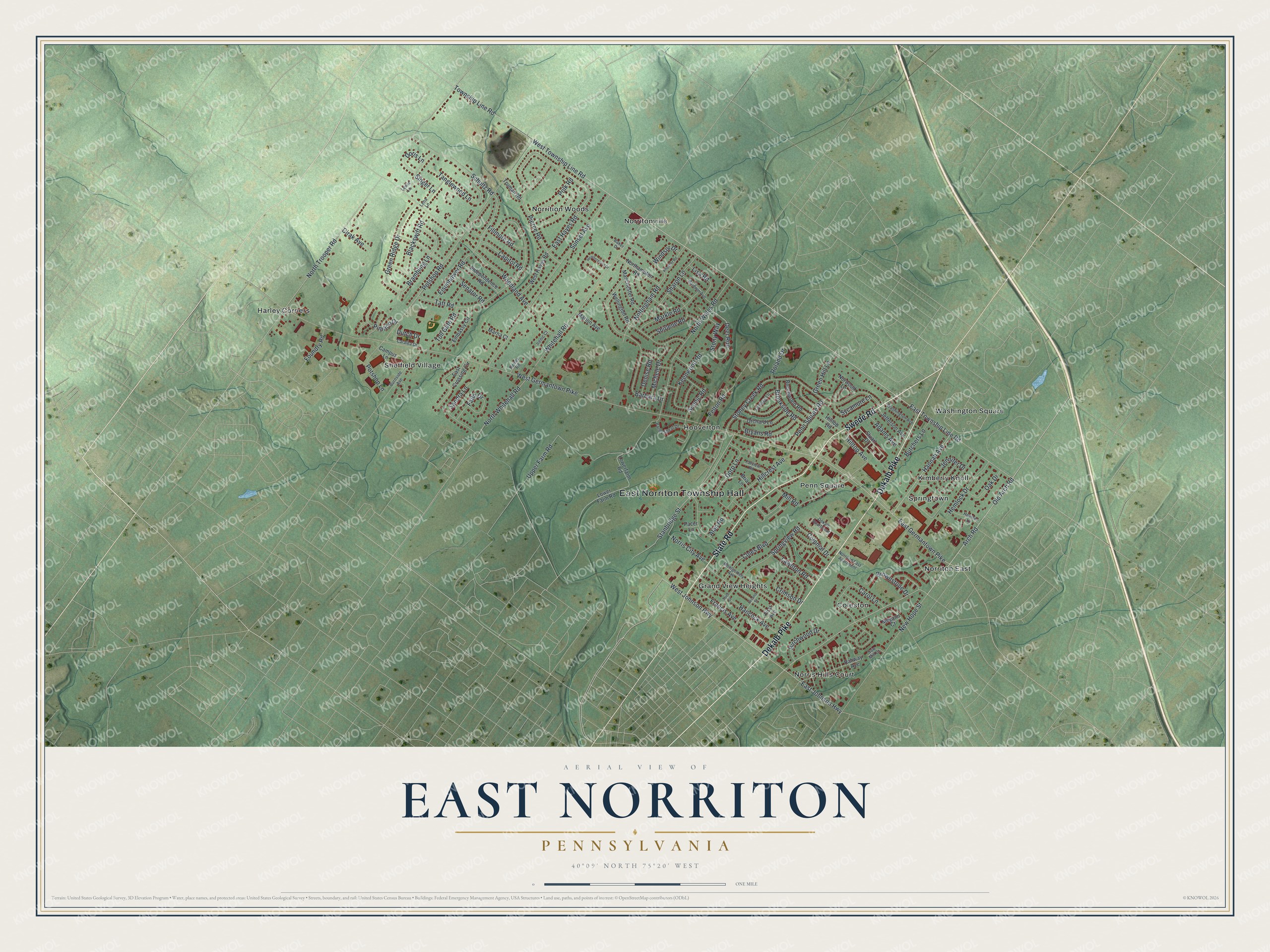 Watermarked full-map preview of East Norriton, Pennsylvania