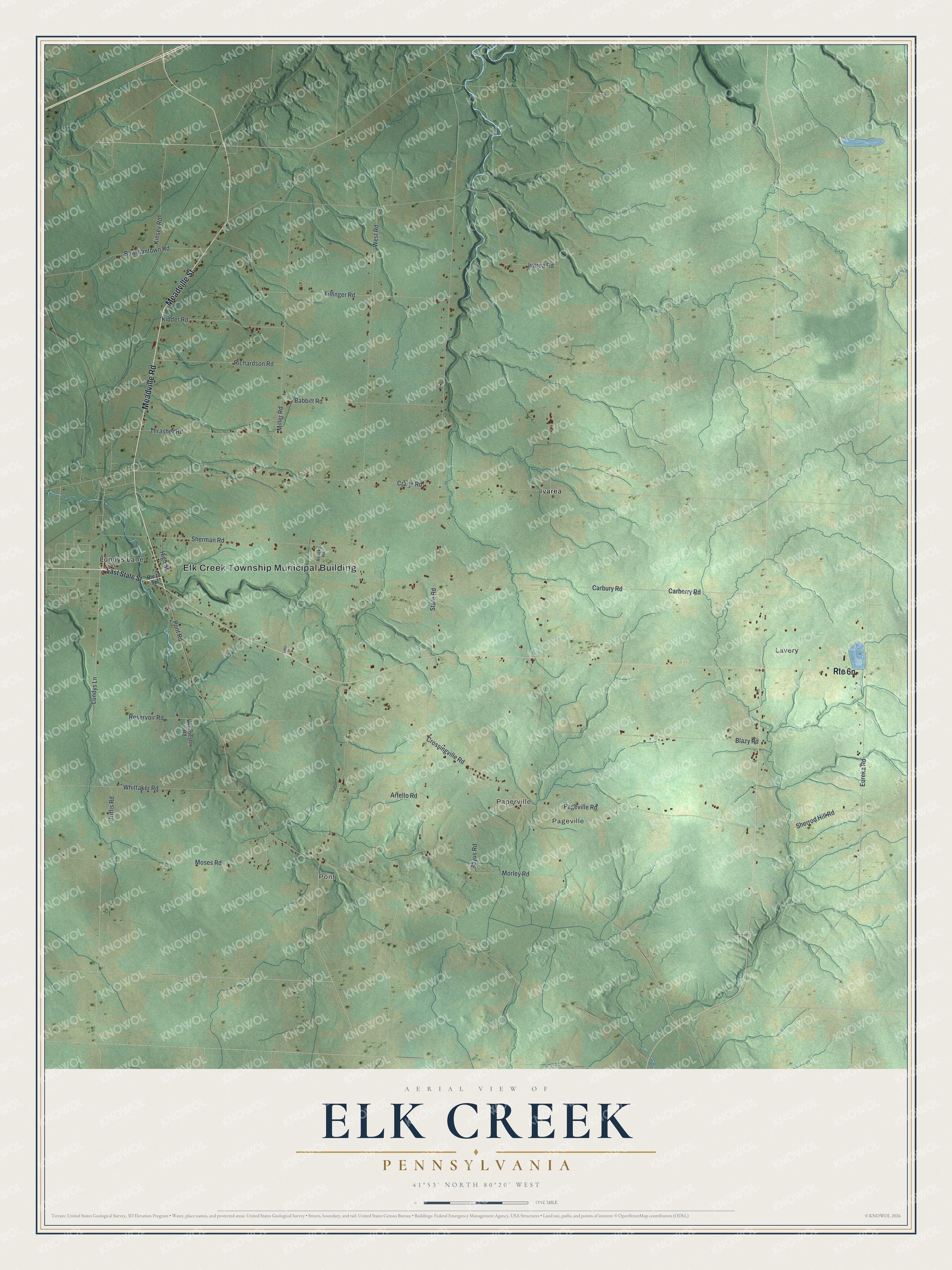 Watermarked full-map preview of Elk Creek, Pennsylvania