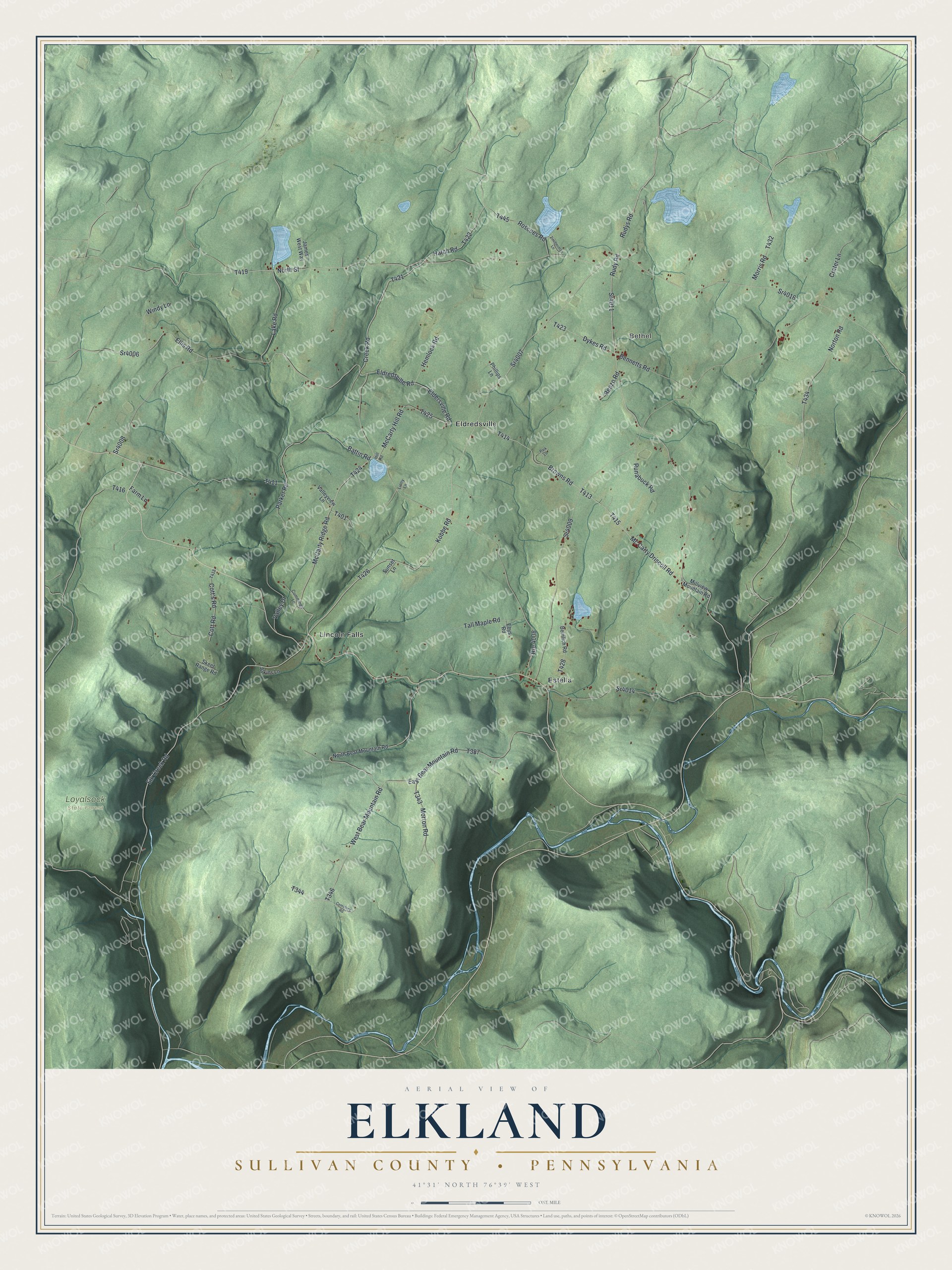 Watermarked full-map preview of Elkland, Pennsylvania